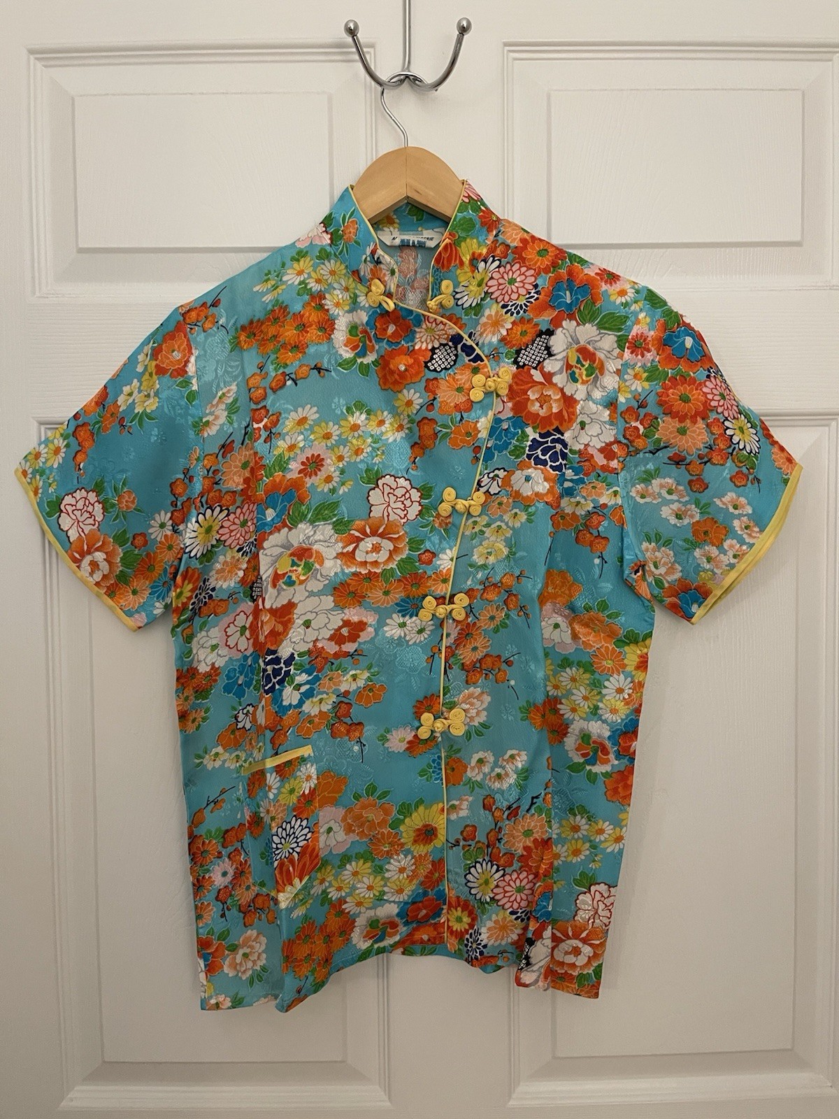 Arldon Lingerie Vintage Kimono Japanese Hand Printed Floral 60’s Sleep Top S/M Arldon Lingerie Vintage Kimono Japanese Hand Printed Floral 60’s Sleep Top S/M