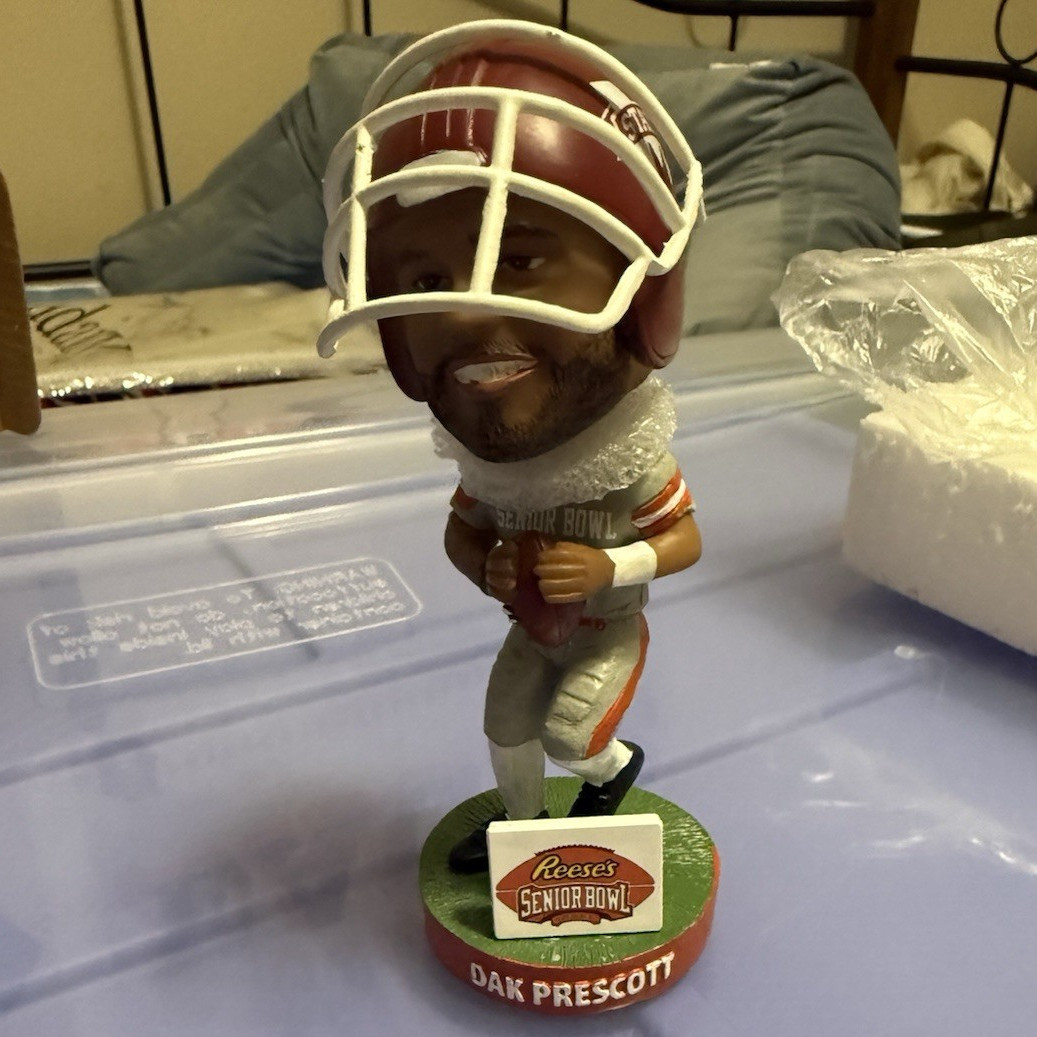 Reese's Senior Bowl Dak Prescott Football Bobblehead Figure w/ Stand Reese's Senior Bowl Dak Prescott Football Bobblehead Figure w/ Stand