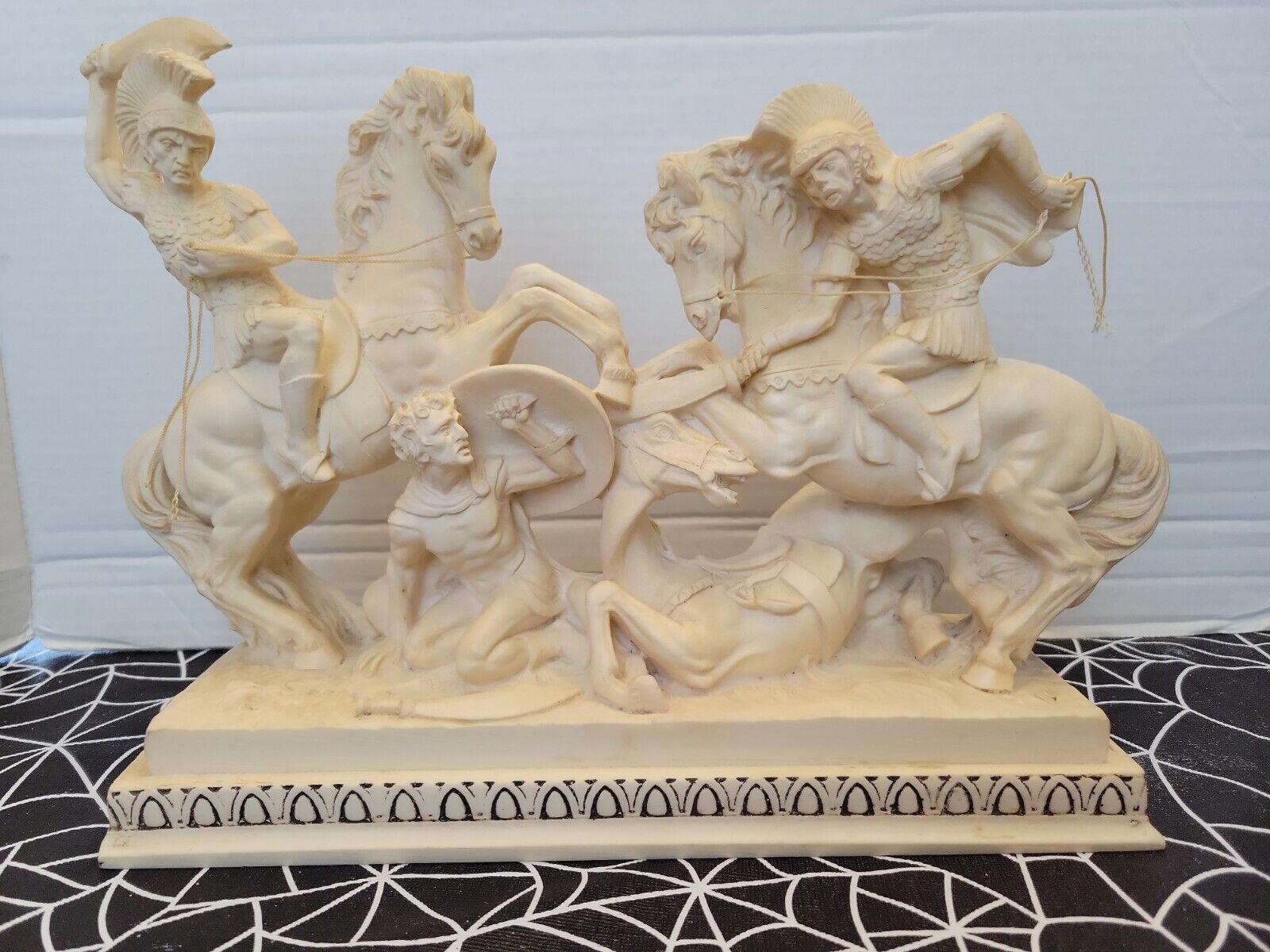 Vintage A.Santini Battling Roman Cavalrymen Large Sculpture
