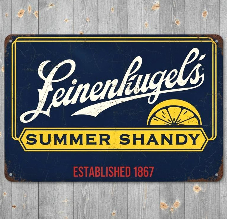 Leinenkugel's Summer Shandy Beer 8 x 12 Vintage Novelty Metal Sign Made In USA Leinenkugel's Summer Shandy Beer 8 x 12 Vintage Novelty Metal Sign Made In USA