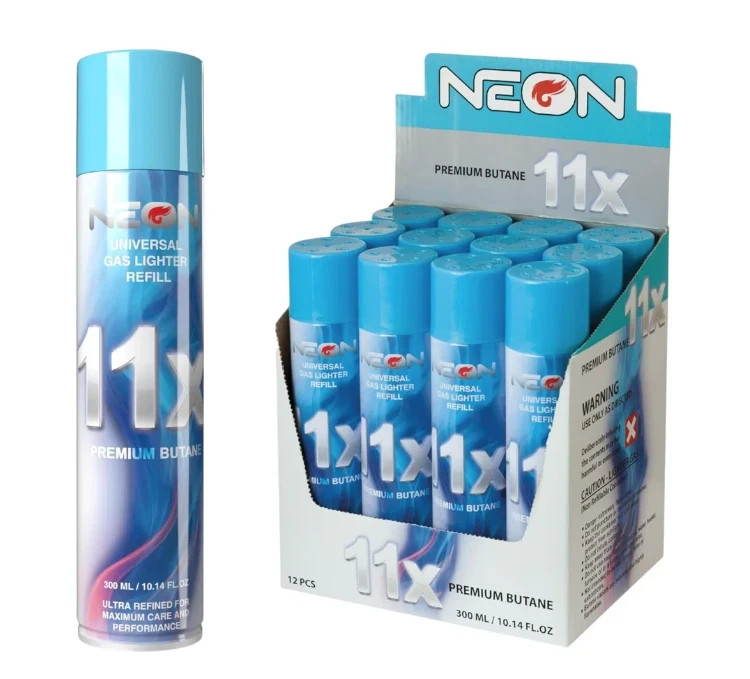 Wholesale Twelve (12) Cans of Neon 11x Ultra Refined Butane Fuel Lighter Refill Wholesale Twelve (12) Cans of Neon 11x Ultra Refined Butane Fuel Lighter Refill