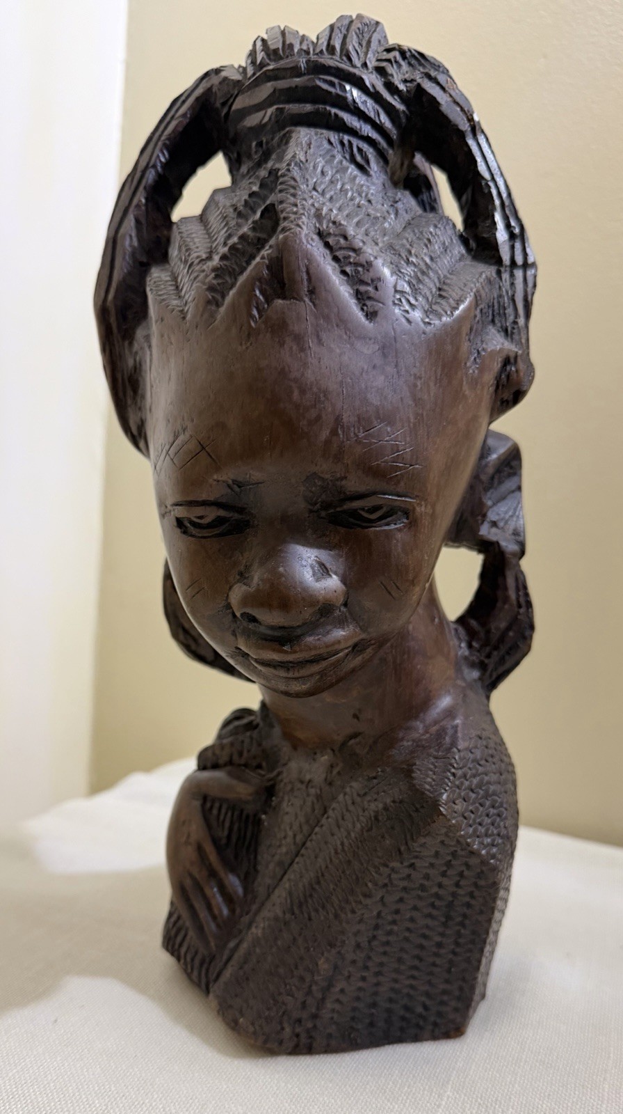 Vintage 1994 African Dark Hardwood Wooden Carving Woman Mother Baby 12” Vintage 1994 African Dark Hardwood Wooden Carving Woman Mother Baby 12”