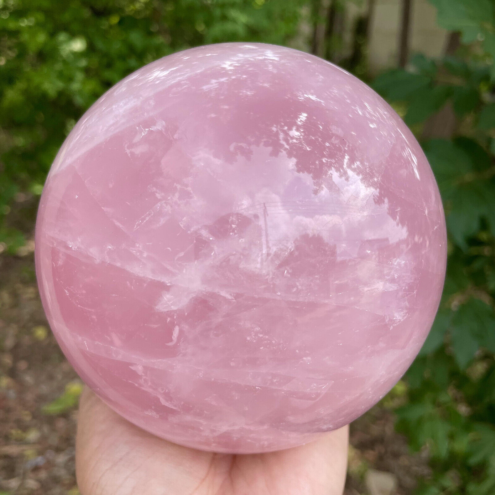 3140g Natural Hot Pink Rose Quartz Sphere Crystal Ball Reiki Healing