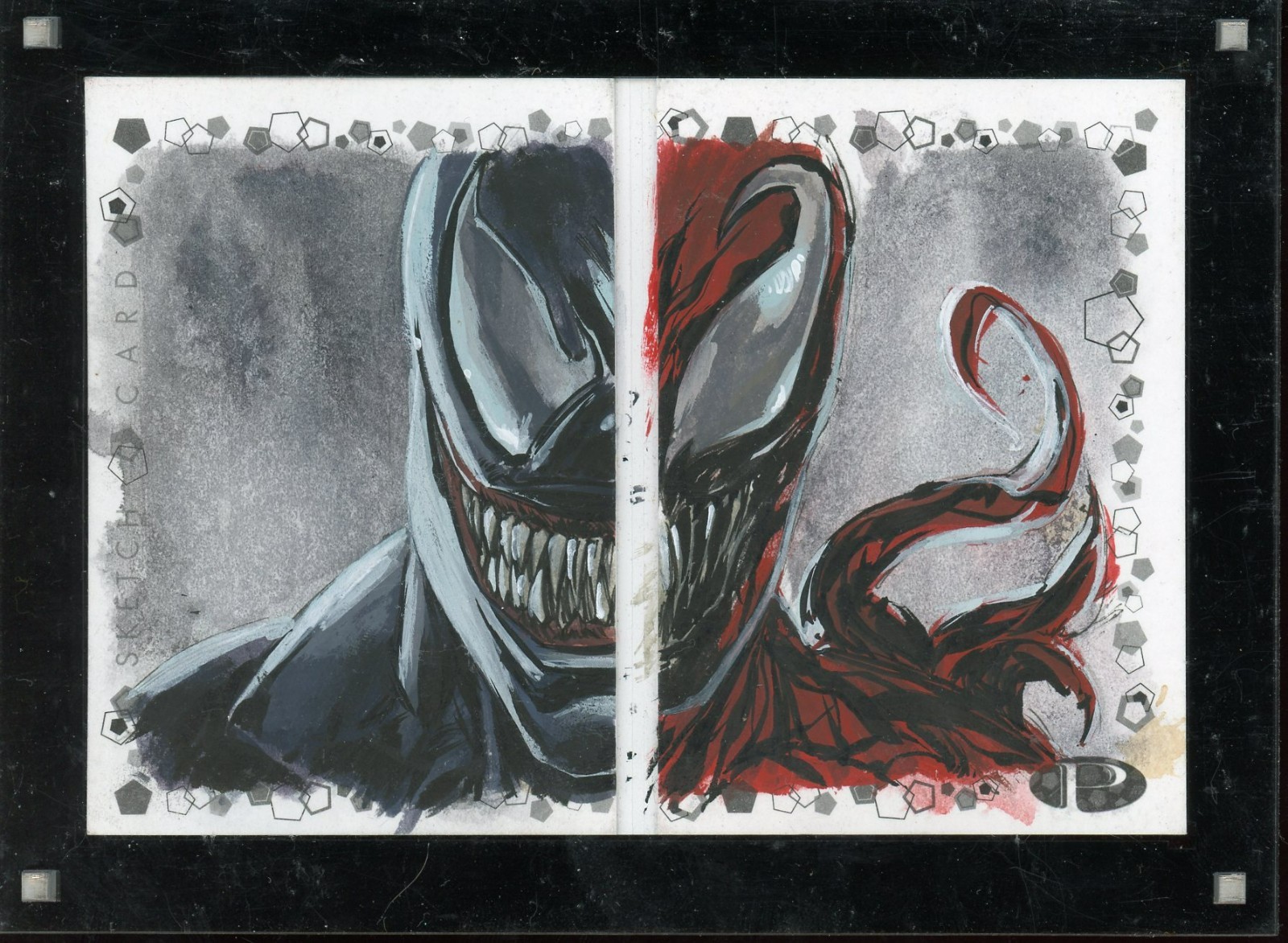 2-Panel Sketch 1/1 Kursat Cetiner Venom Carnage 2021 Upper Deck Premier w/case 2-Panel Sketch 1/1 Kursat Cetiner Venom Carnage 2021 Upper Deck Premier w/case
