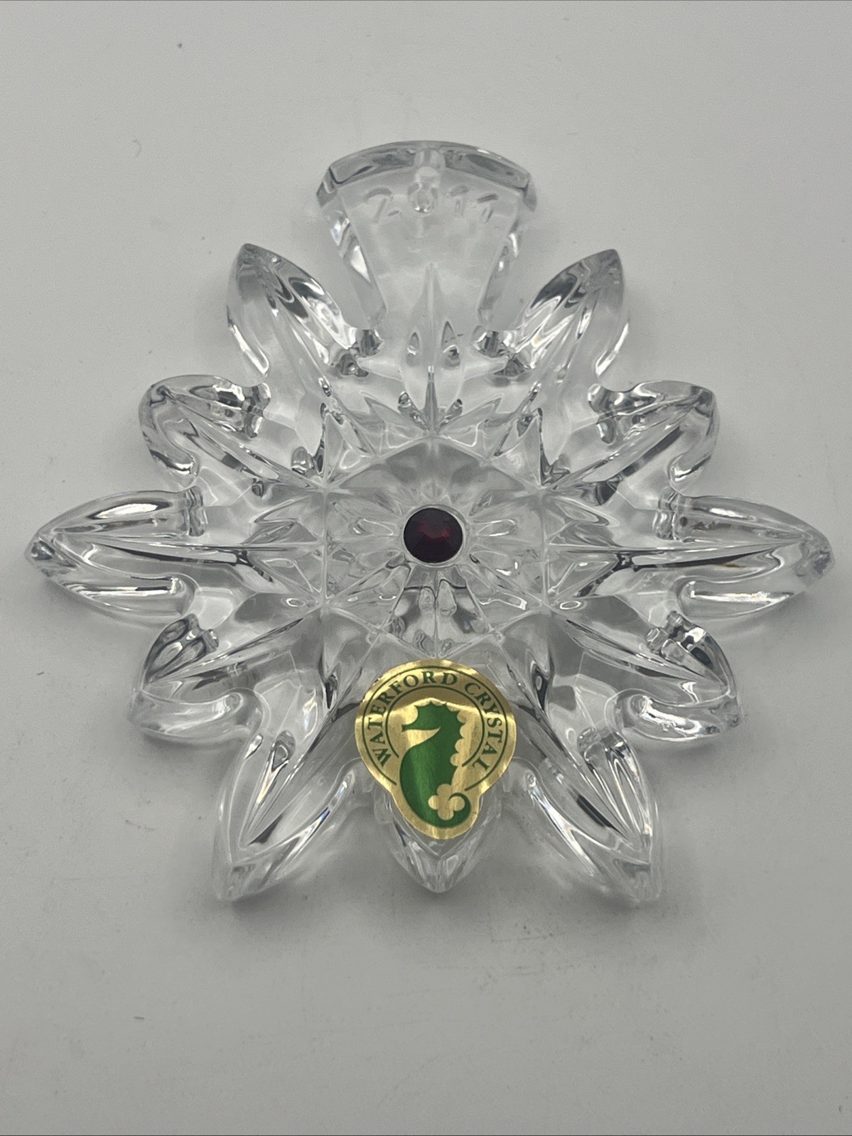 Waterford Crystal Snowflake Wishes For Joy 154707 1st Edition 2011 Red Jeweled