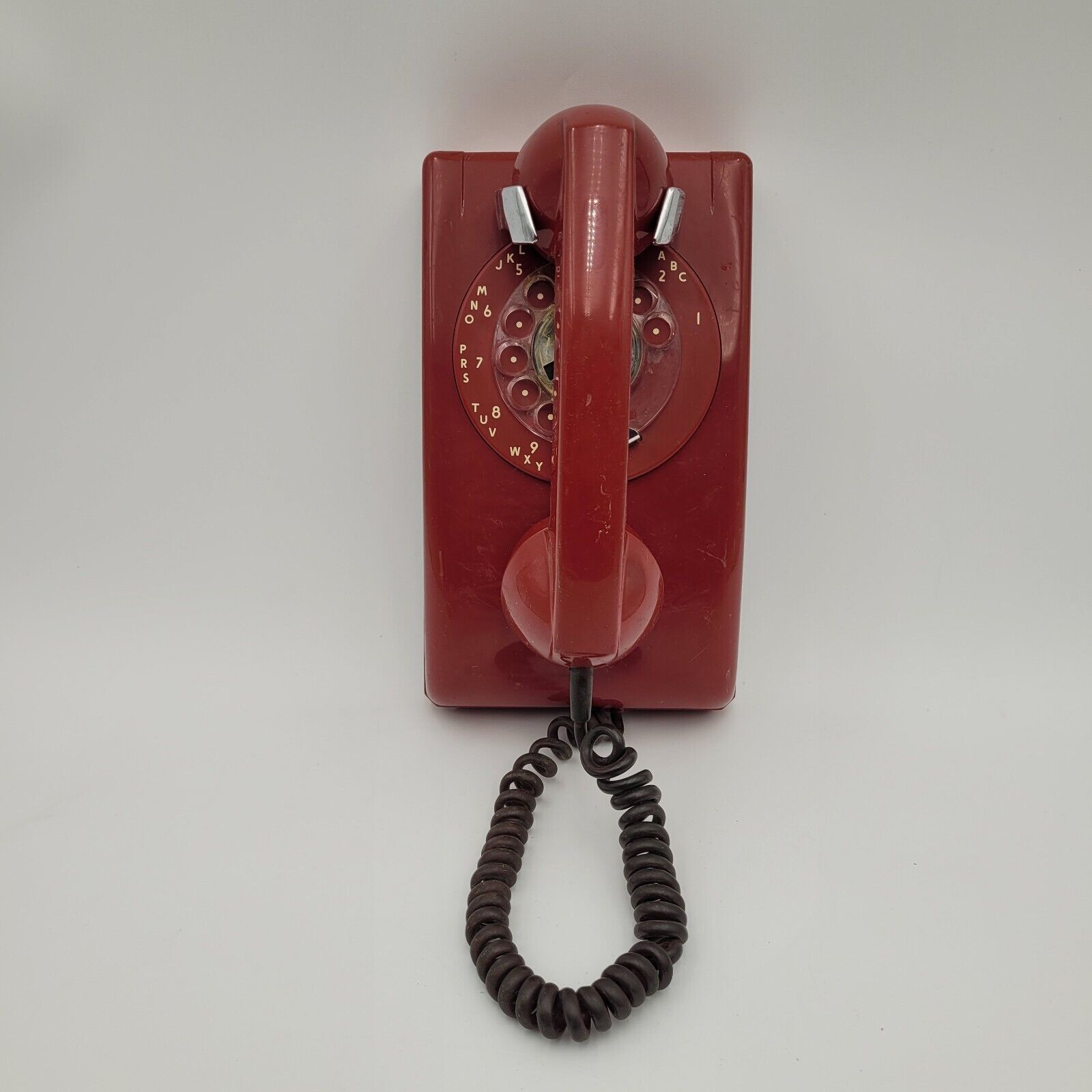Vintage c1960s Stromberg-Carlson Wall Mount Rotary Phone Red Untested