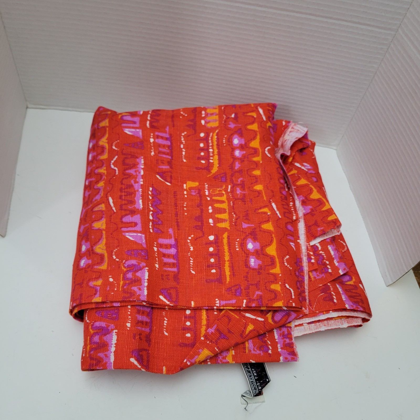 Vtg. Moygashel Pure Irish Linen Fabric Red Orange Abstract MCM Mid Century 5 Yds Vtg. Moygashel Pure Irish Linen Fabric Red Orange Abstract MCM Mid Century 5 Yds