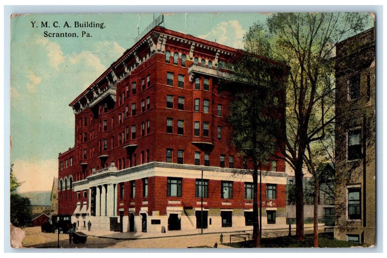 1914 Y.M.C.A. Building Exterior Scranton Pennsylvania Vintage Antique Postcard