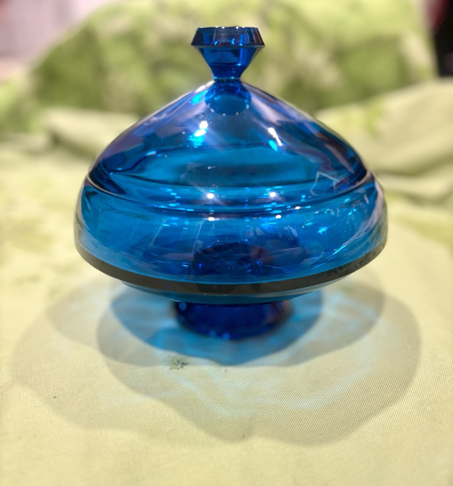 Viking Epic Flying Saucer RARE Covered Candy Dish Bluenique HTF mod scarce MCM Viking Epic Flying Saucer RARE Covered Candy Dish Bluenique HTF mod scarce MCM