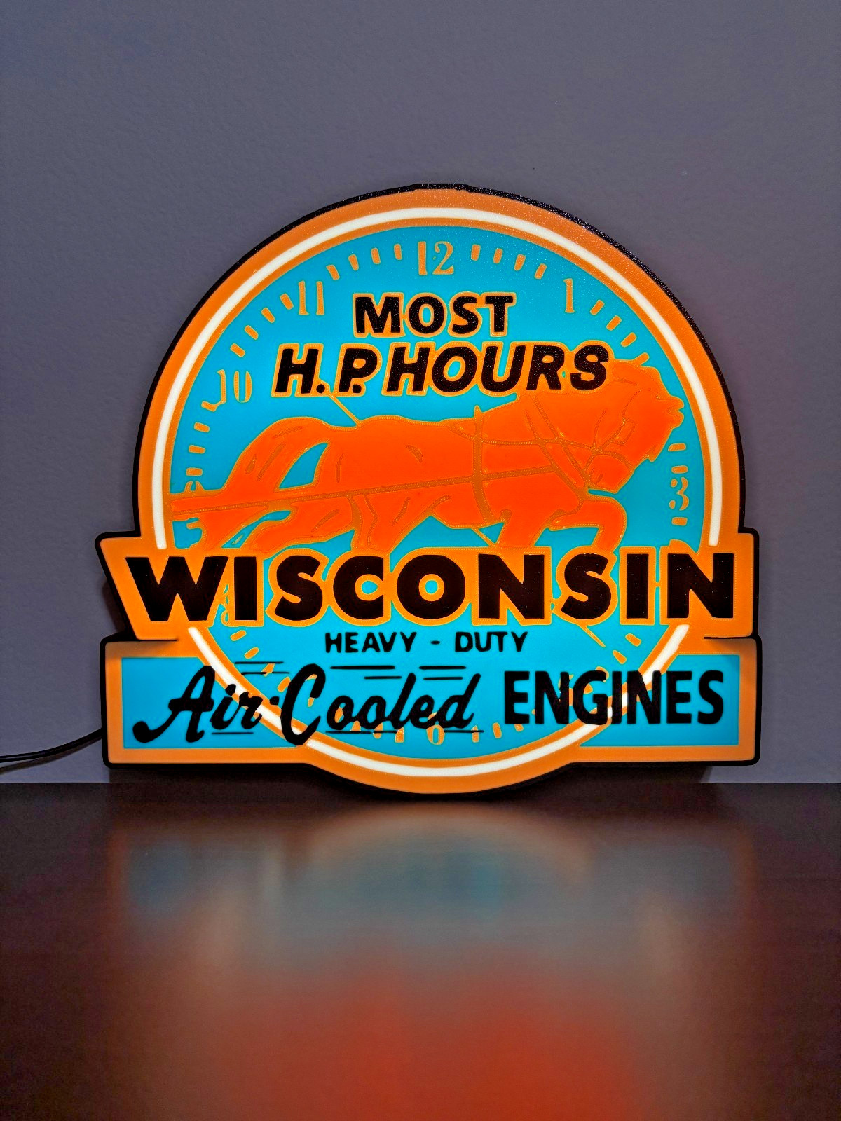 Lighted Wisconsin Air Cooled Engines Sign