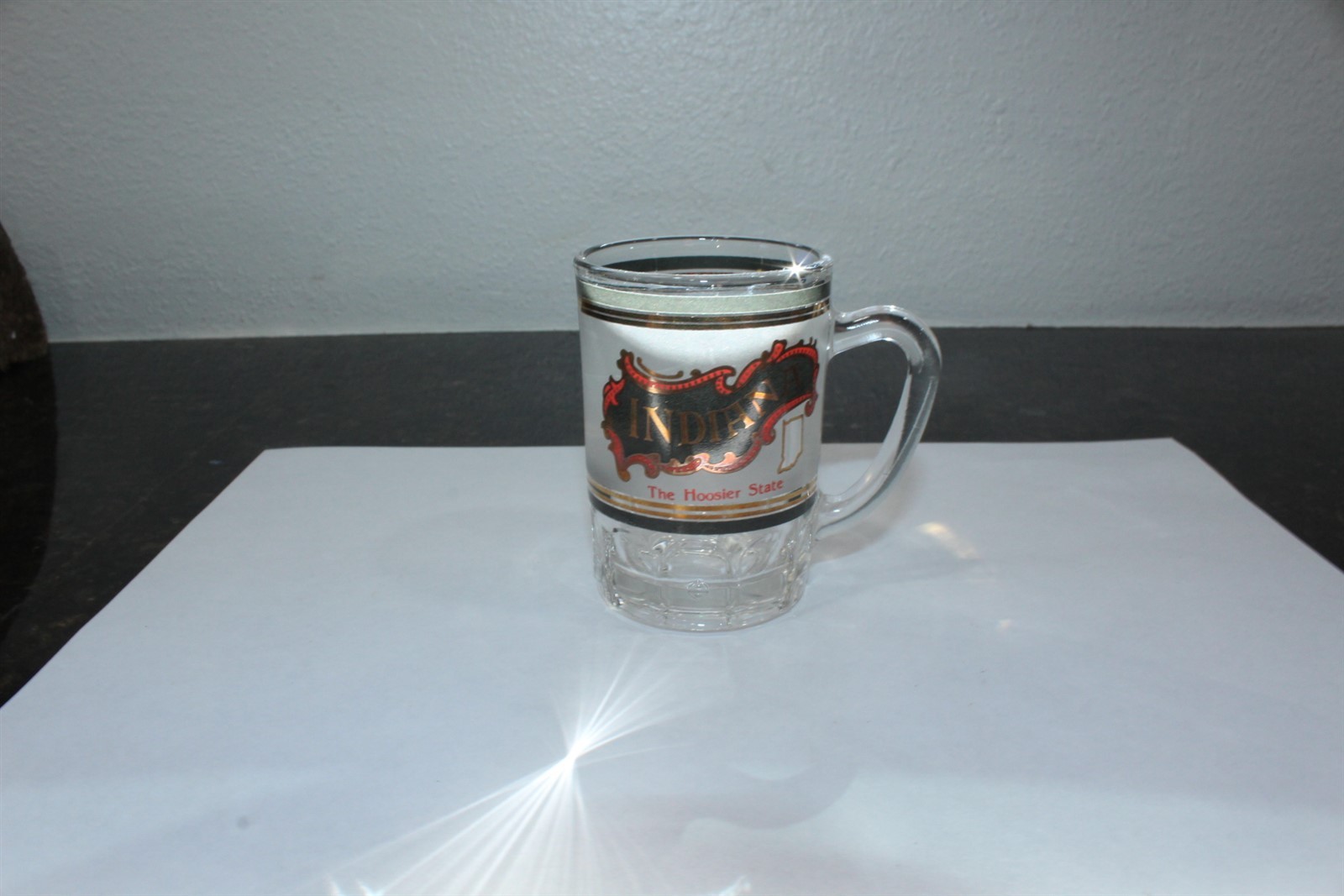Vintage Indiana The Hoosier State Souvenir Glass Mini Mug Vintage Indiana The Hoosier State Souvenir Glass Mini Mug