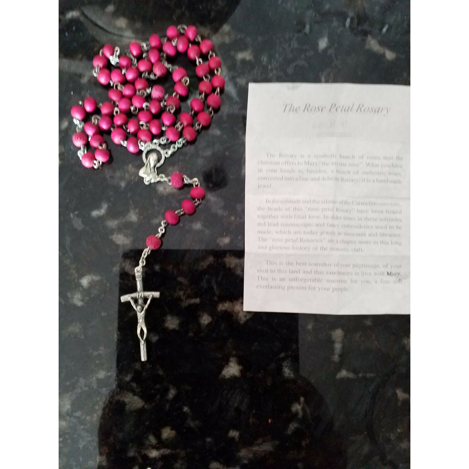 BLESSED BY ST. POPE JOHN PAUL II - Rare Vintage Red Rosary from Vatican City