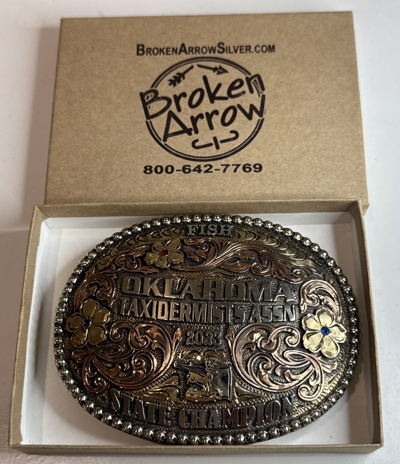 Belt Buckle Broken Arrow Silver Co / Oklahoma Taxidermist 2023 State Champ Fish Belt Buckle Broken Arrow Silver Co / Oklahoma Taxidermist 2023 State Champ Fish
