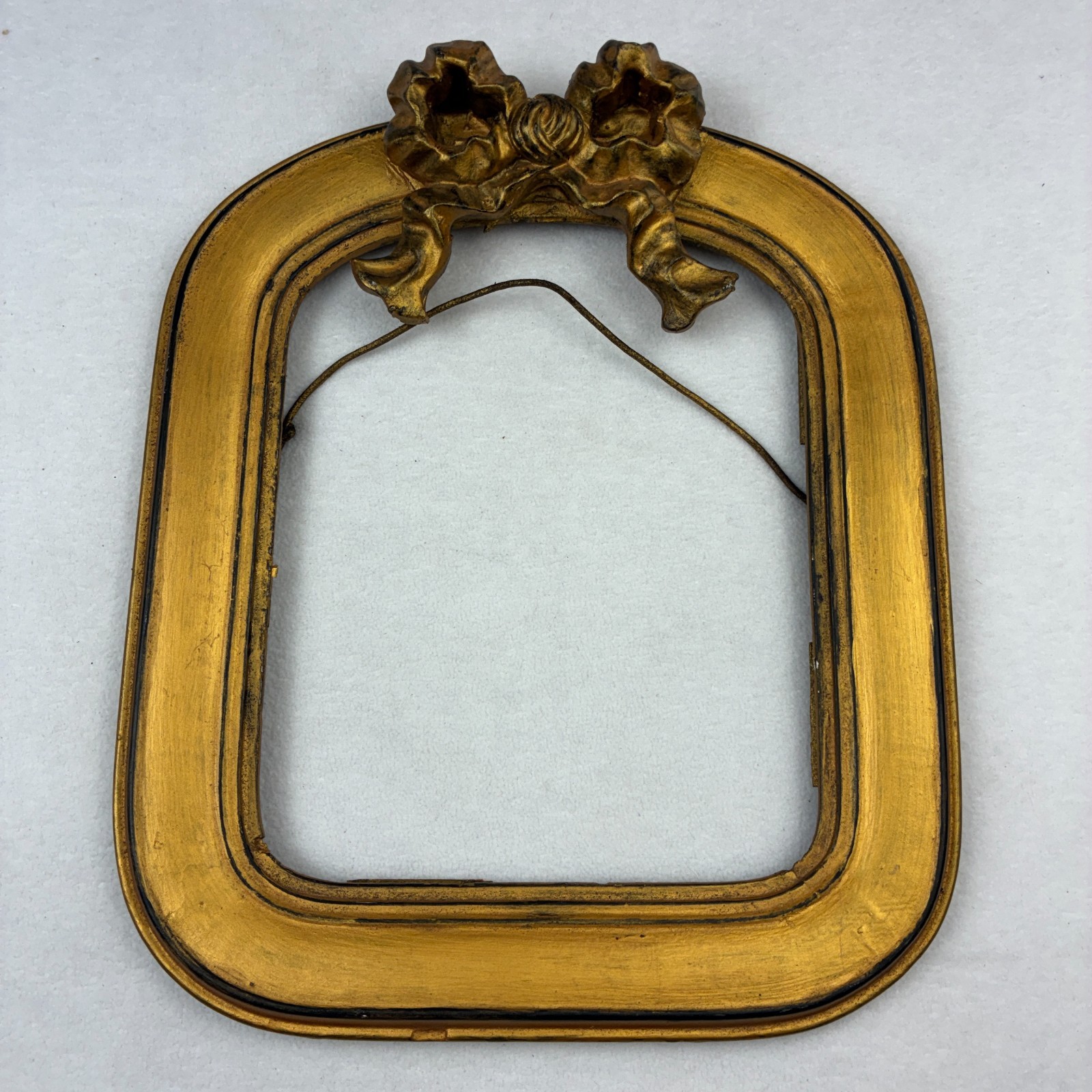 Antique 19thC French Louis XVI Gilt Wood & Gesso Picture Frame, Bow Ribbon 14x12 Antique 19thC French Louis XVI Gilt Wood & Gesso Picture Frame, Bow Ribbon 14x12