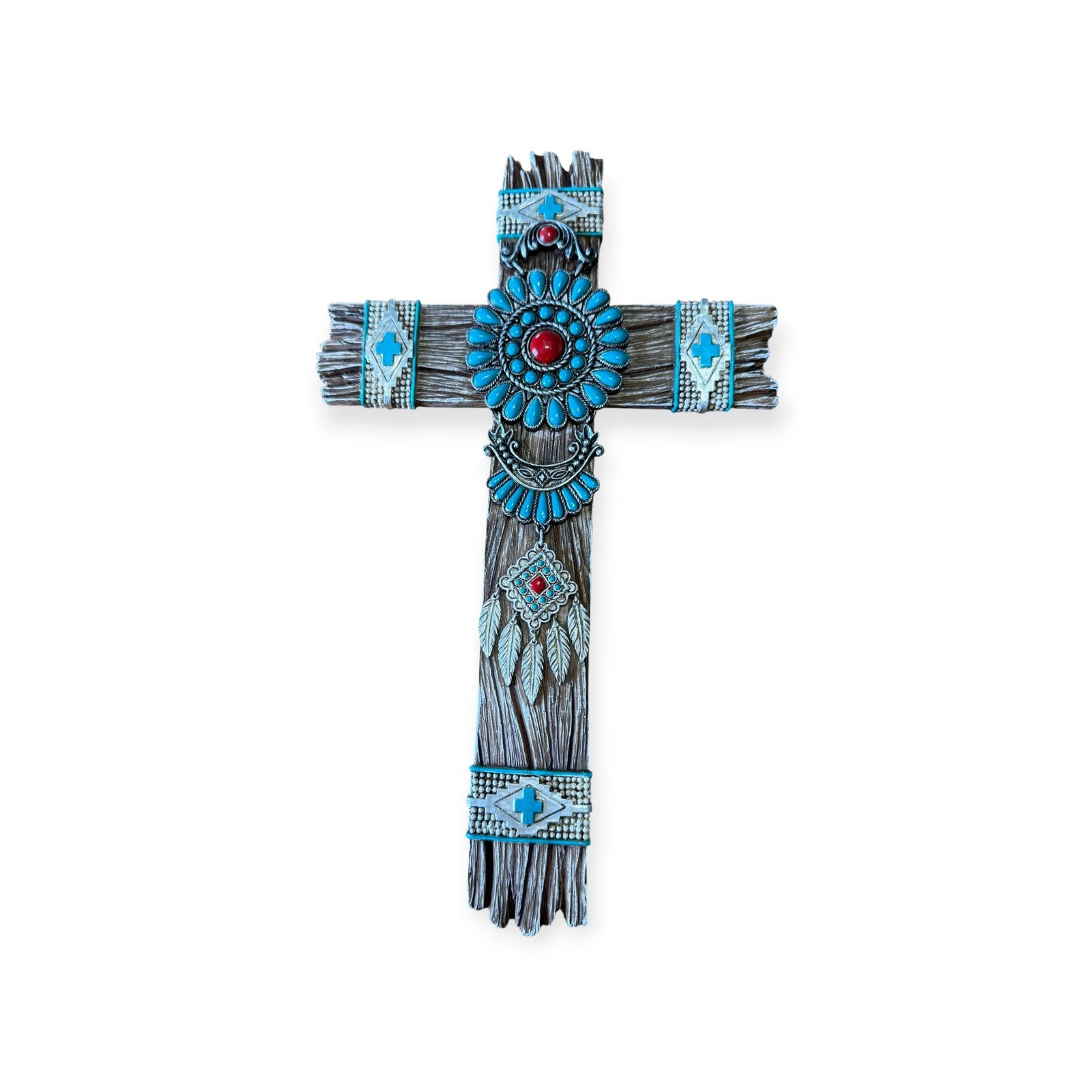 Ebros Southwest Native Indian Navajo Vector Turquoise Beads Dreamcatcher Cross