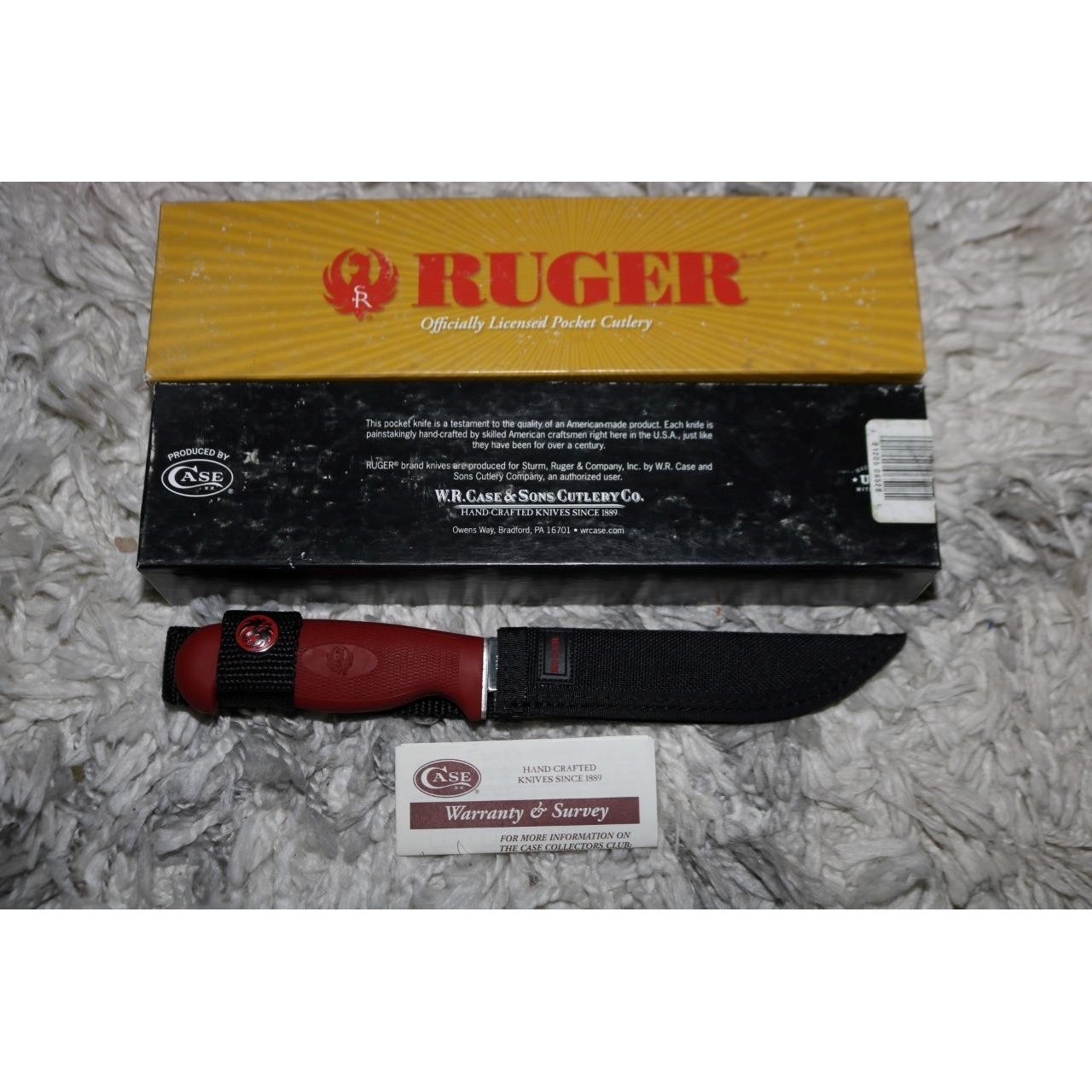 Vintage Case XX Ruger Fixed Blade Knife 216-5 Red Grip w/ Sheath LT216-5 SS NIB Vintage Case XX Ruger Fixed Blade Knife 216-5 Red Grip w/ Sheath LT216-5 SS NIB