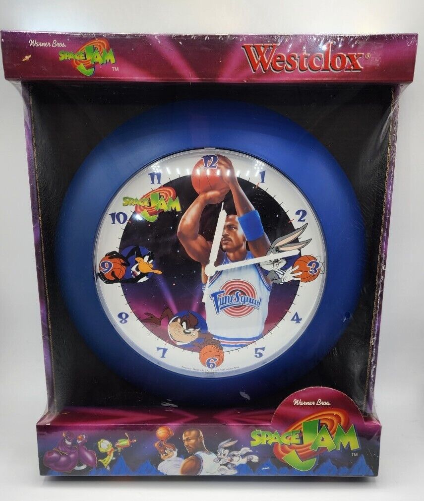 Vintage Westclox Space Jam Michael Jordan Wall Clock 1996 Warner Bros Bugs Bunny