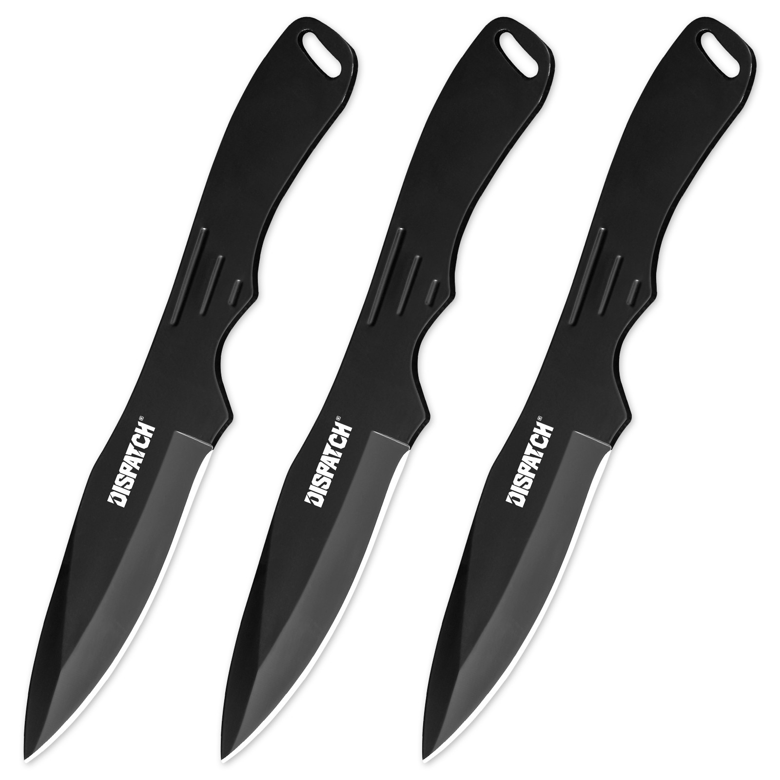 DISPATCH 3pc Stainless Steel Throwing Knives Set w/Nylon Sheath - Balanced Kunai DISPATCH 3pc Stainless Steel Throwing Knives Set w/Nylon Sheath - Balanced Kunai