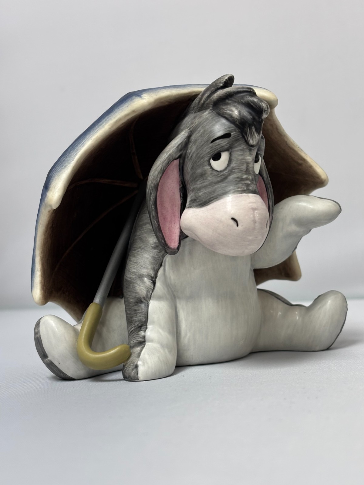 RARE Walt Disney Goebel Eeyore "Umbrella Donkey" Porcelain Figurine Collectible RARE Walt Disney Goebel Eeyore "Umbrella Donkey" Porcelain Figurine Collectible