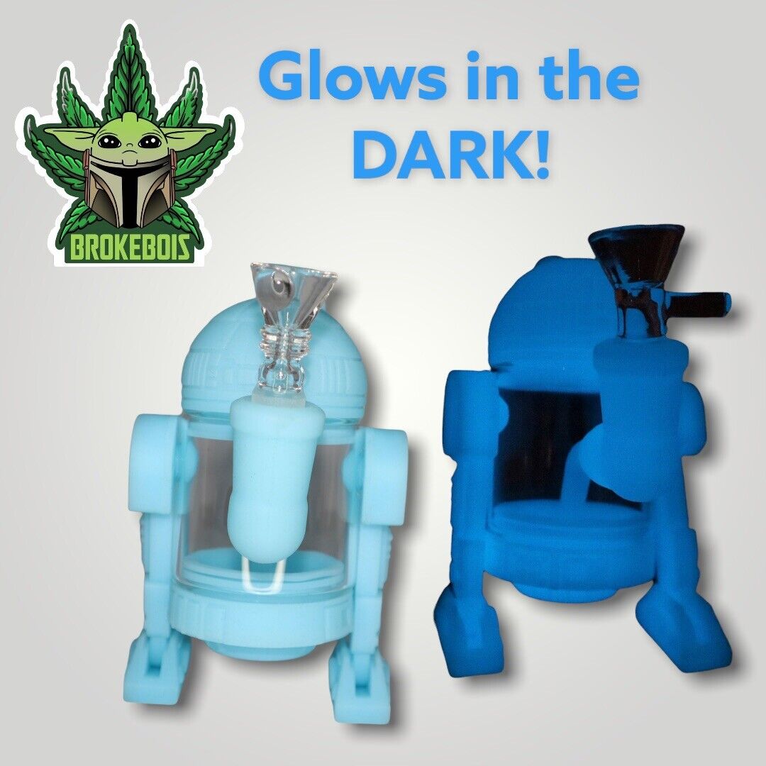 Star Wars Collectible Glow in the Dark R2DS Silicone Tobacco Smoking Bong Pipe