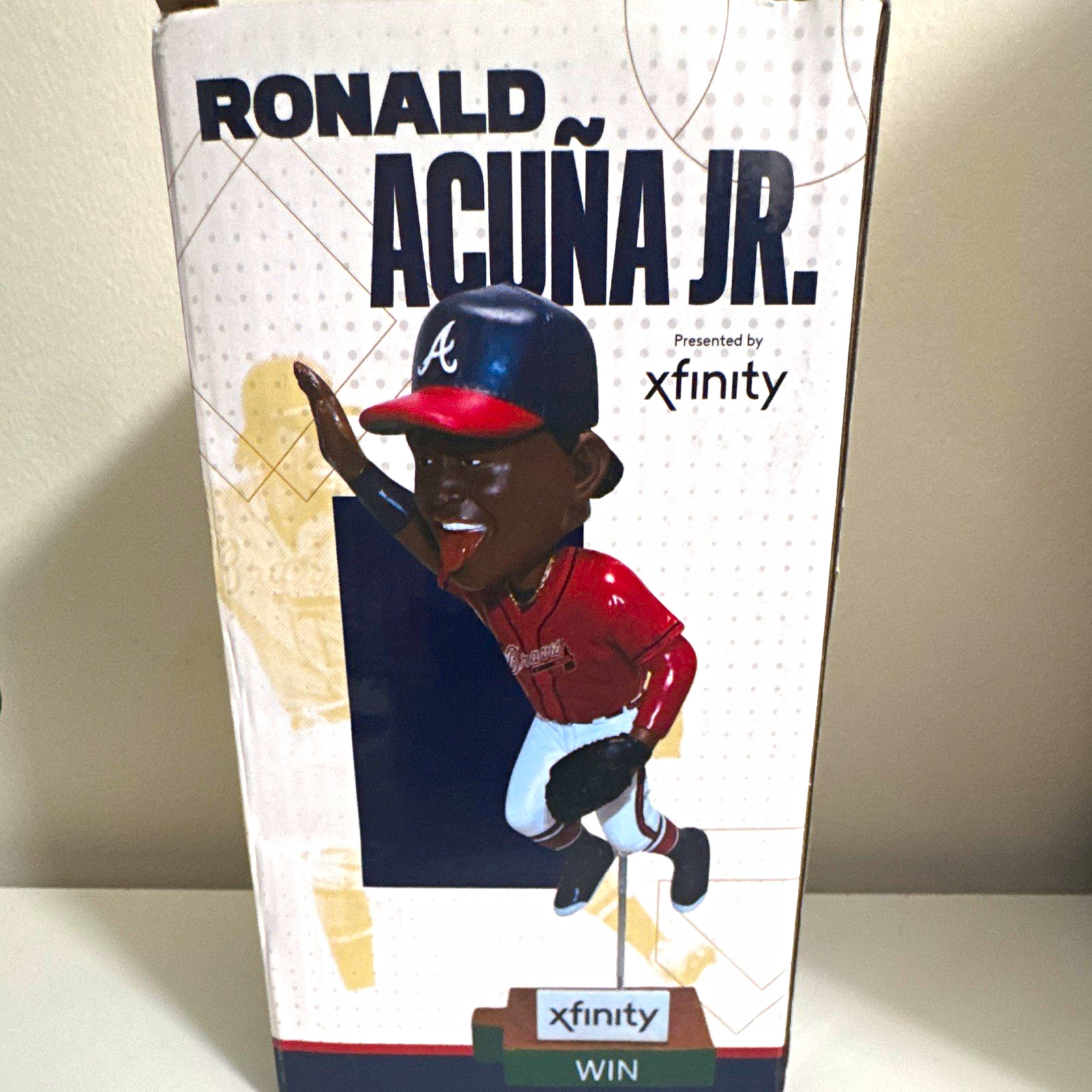 Xfinity Exclusive Ronald Acuña Jr. MLB Baseball Bobblehead Plastic Red/White Xfinity Exclusive Ronald Acuña Jr. MLB Baseball Bobblehead Plastic Red/White