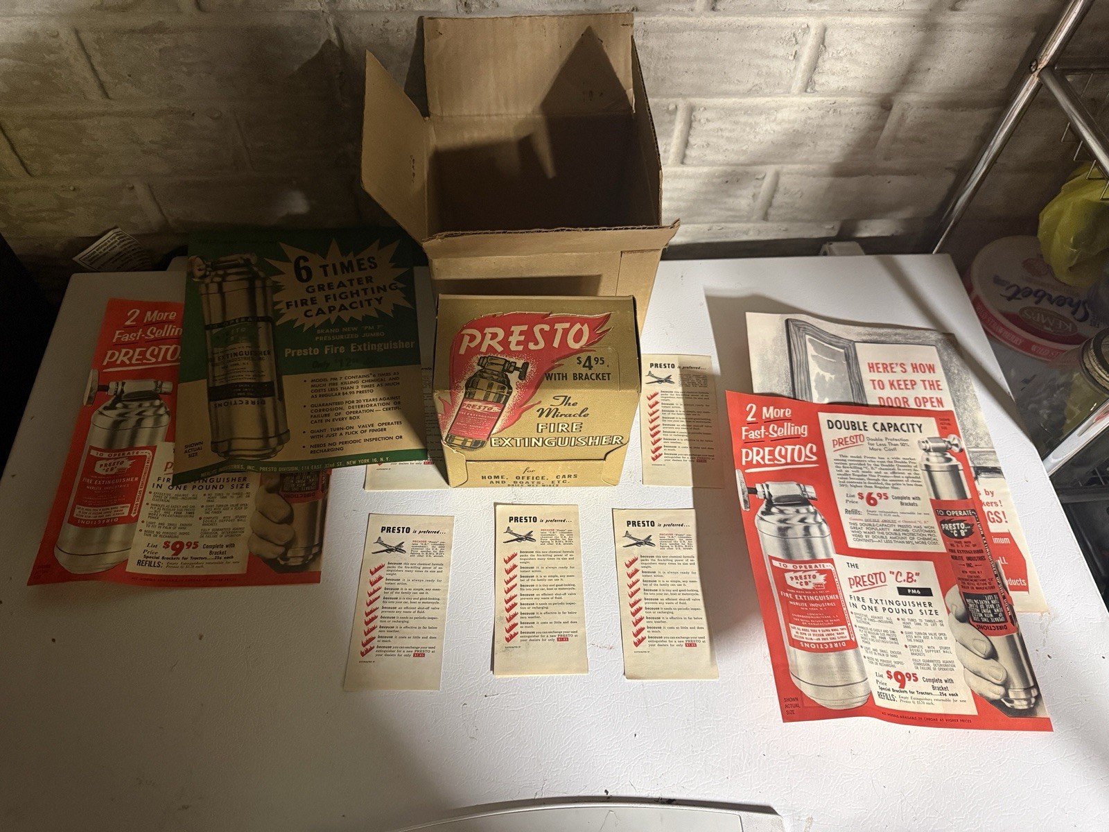 Vtg Presto Brass Fire Extinguisher Case Of 6 Brand New Condition WOW Collectors Vtg Presto Brass Fire Extinguisher Case Of 6 Brand New Condition WOW Collectors