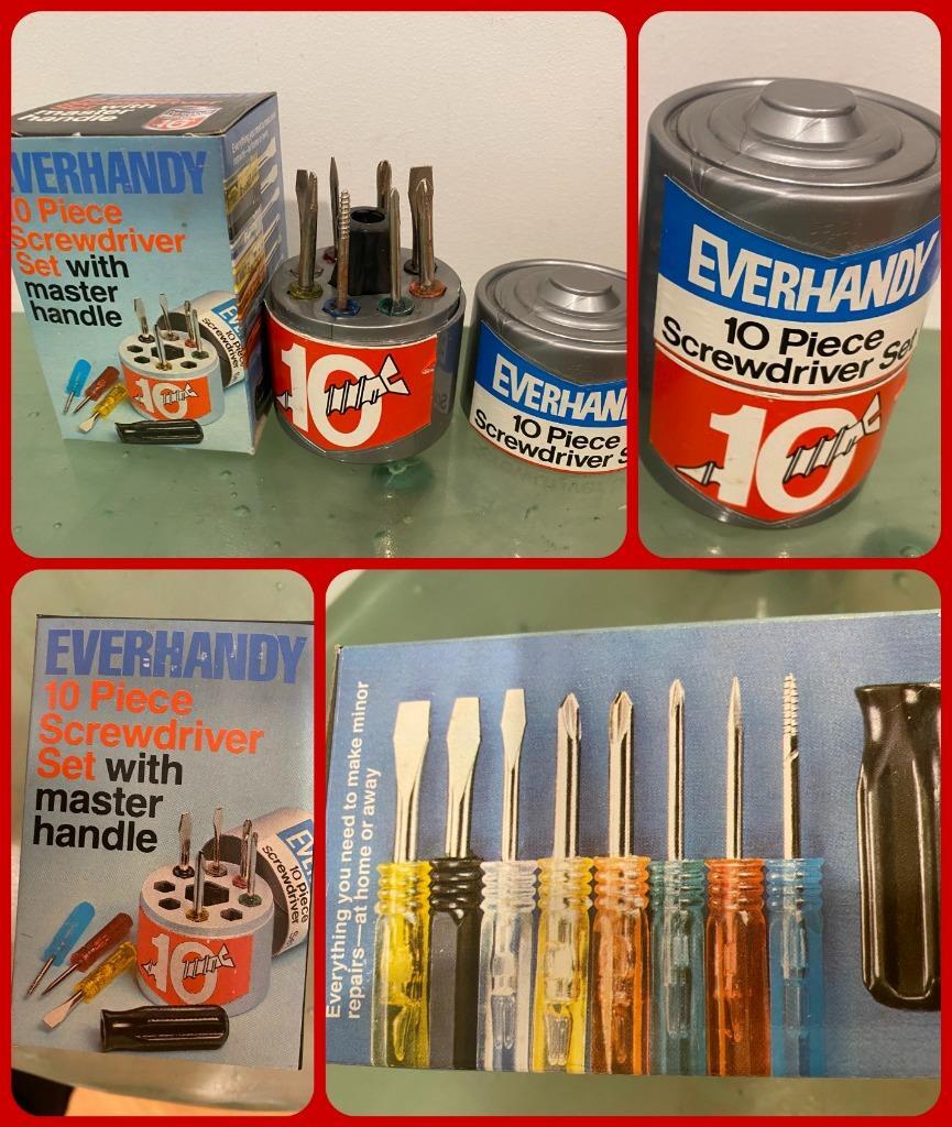 Everhandy 10 pc Screwdriver Set NRFB Vtg 1980 Deadstock Desk, Travel, NEW in Box Everhandy 10 pc Screwdriver Set NRFB Vtg 1980 Deadstock Desk, Travel, NEW in Box
