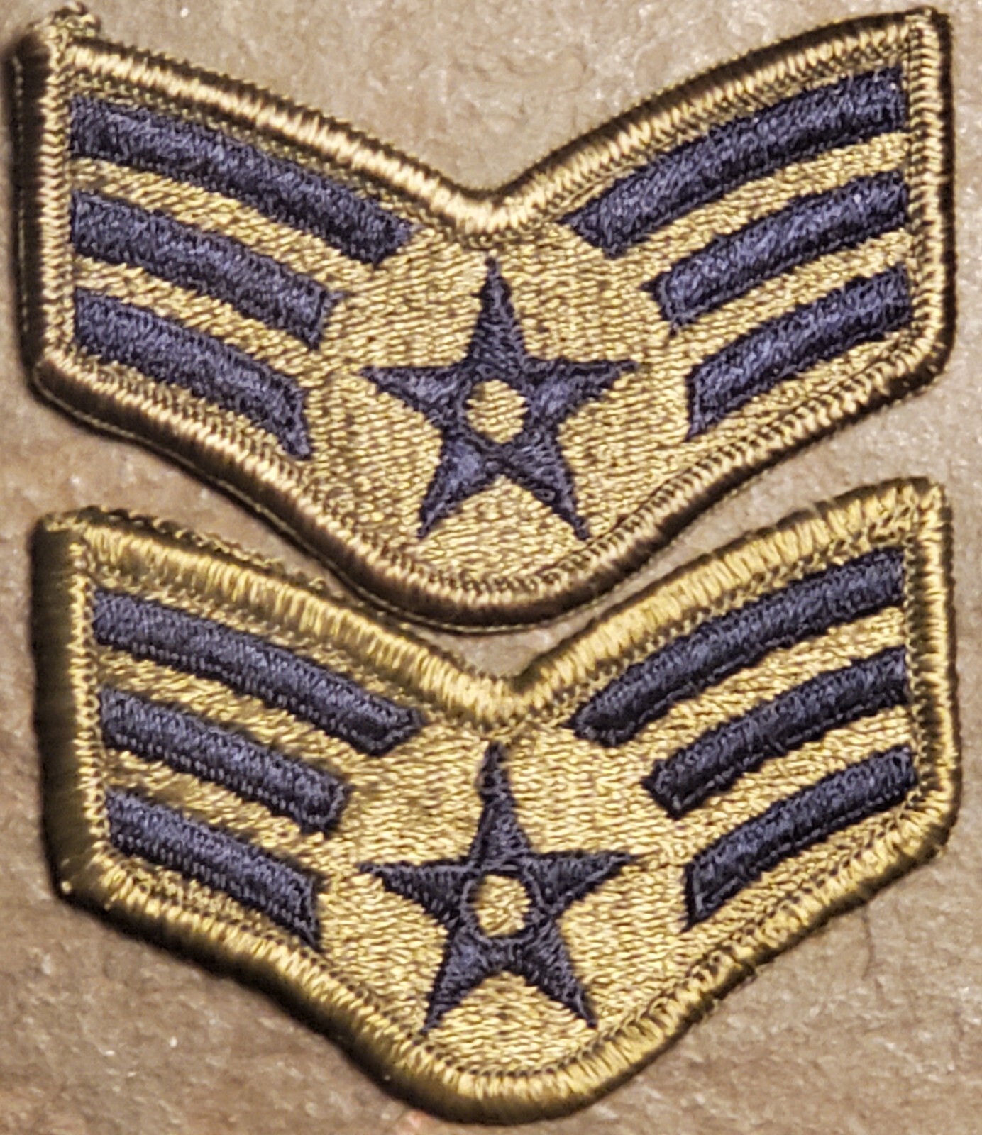 Pair US AIR FORCE E-4 SENIOR AIRMAN USAF RANK 3×2" STRIPES Female Enlisted (2pc) Pair US AIR FORCE E-4 SENIOR AIRMAN USAF RANK 3×2" STRIPES Female Enlisted (2pc)