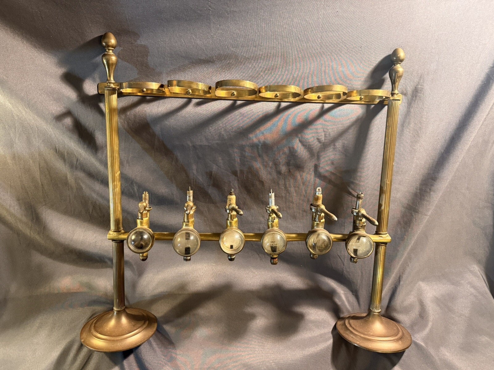 Antique Optic Pearl Pre Prohibition Era Bar Room Liquor Dispenser Display Rack