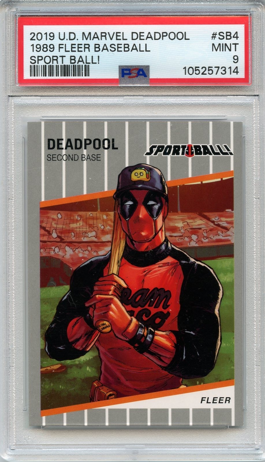 DEADPOOL 2019 Upper Deck Marvel Sport Ball #4 1989 Fleer Billy Ripken PSA 9 MINT DEADPOOL 2019 Upper Deck Marvel Sport Ball #4 1989 Fleer Billy Ripken PSA 9 MINT