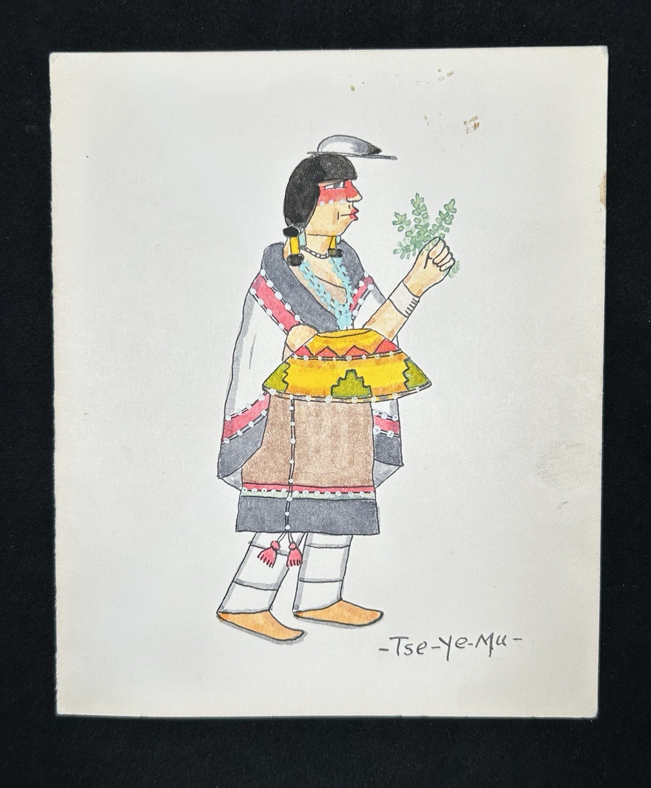 1950’s Original Tse Ye Mu Ink/ Water Color Painting Basket Dance Hand Inscribed 1950’s Original Tse Ye Mu Ink/ Water Color Painting Basket Dance Hand Inscribed