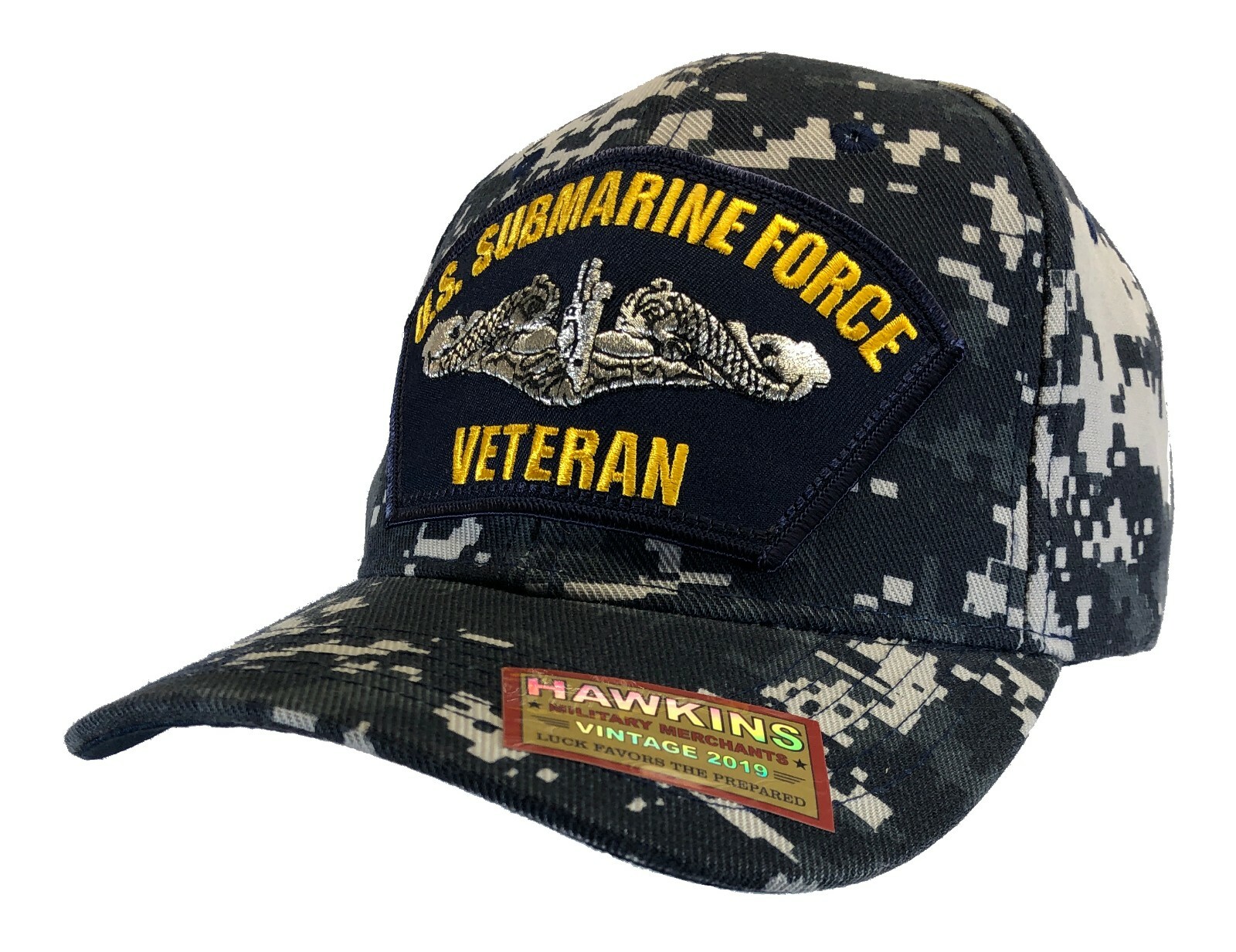 Navy Submarine Hat "VETERAN" Blue Digital Classic Ball Cap Navy Submarine Hat "VETERAN" Blue Digital Classic Ball Cap