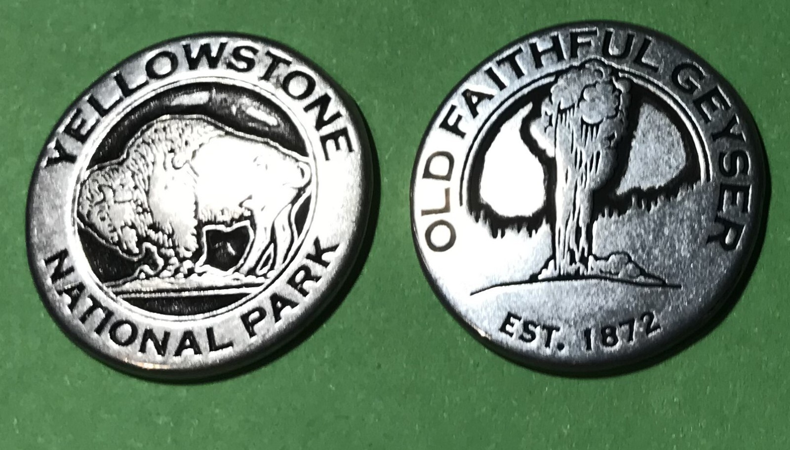 Yellowstone Bison/Old Faithful Token Yellowstone Bison/Old Faithful Token
