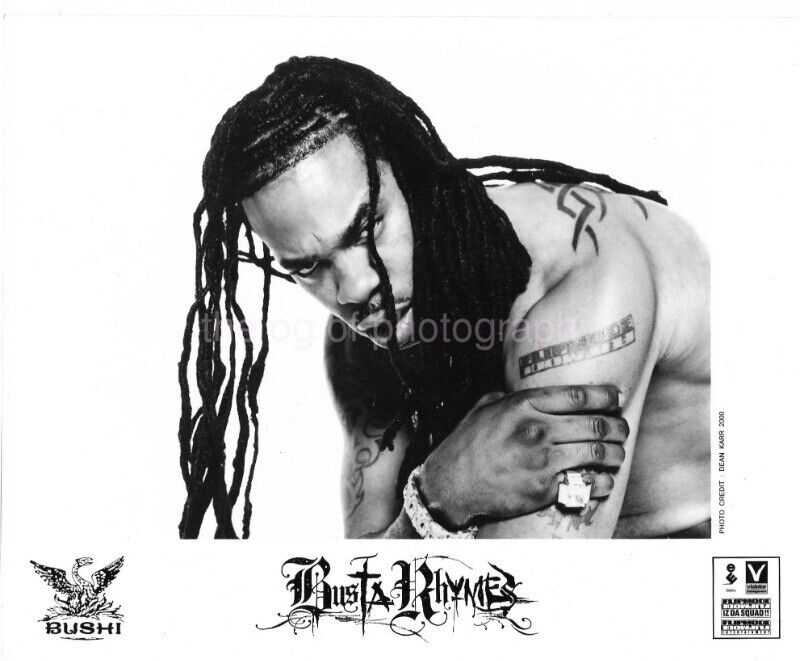 Rapper BUSTA RHYMES Musician 8 x 10 MUSIC PROMO Found Photo b+w 03 15 M