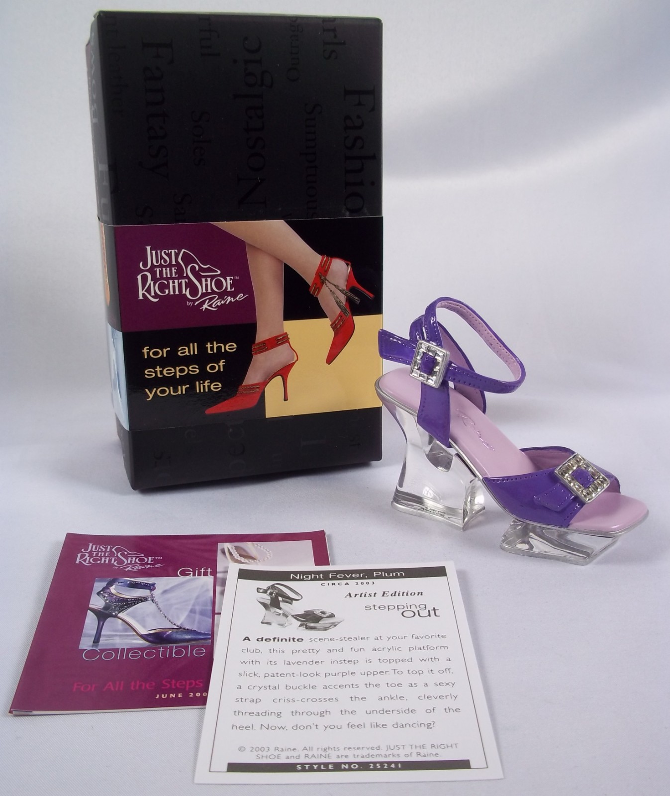Just the Right Shoe by Raine NIGHT FEVER PLUM 2003 Artist Edition NIB # 25241 Just the Right Shoe by Raine NIGHT FEVER PLUM 2003 Artist Edition NIB # 25241