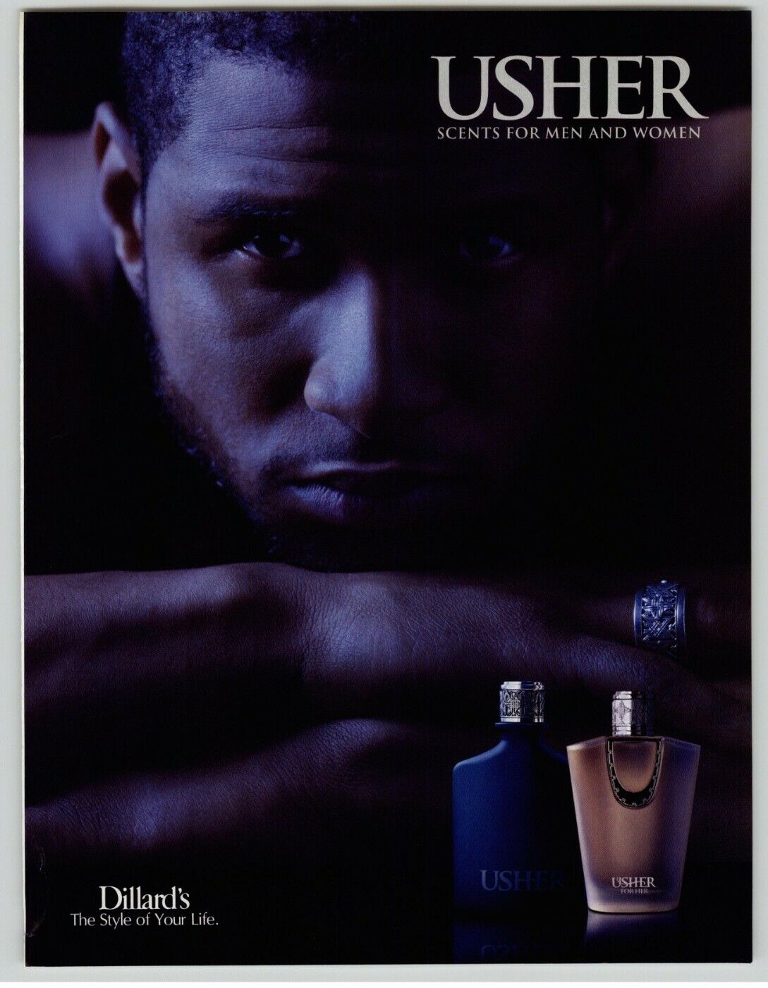 2007 Usher Scents For Men And Women Cologne Usher Photo Vintage Print Ad 