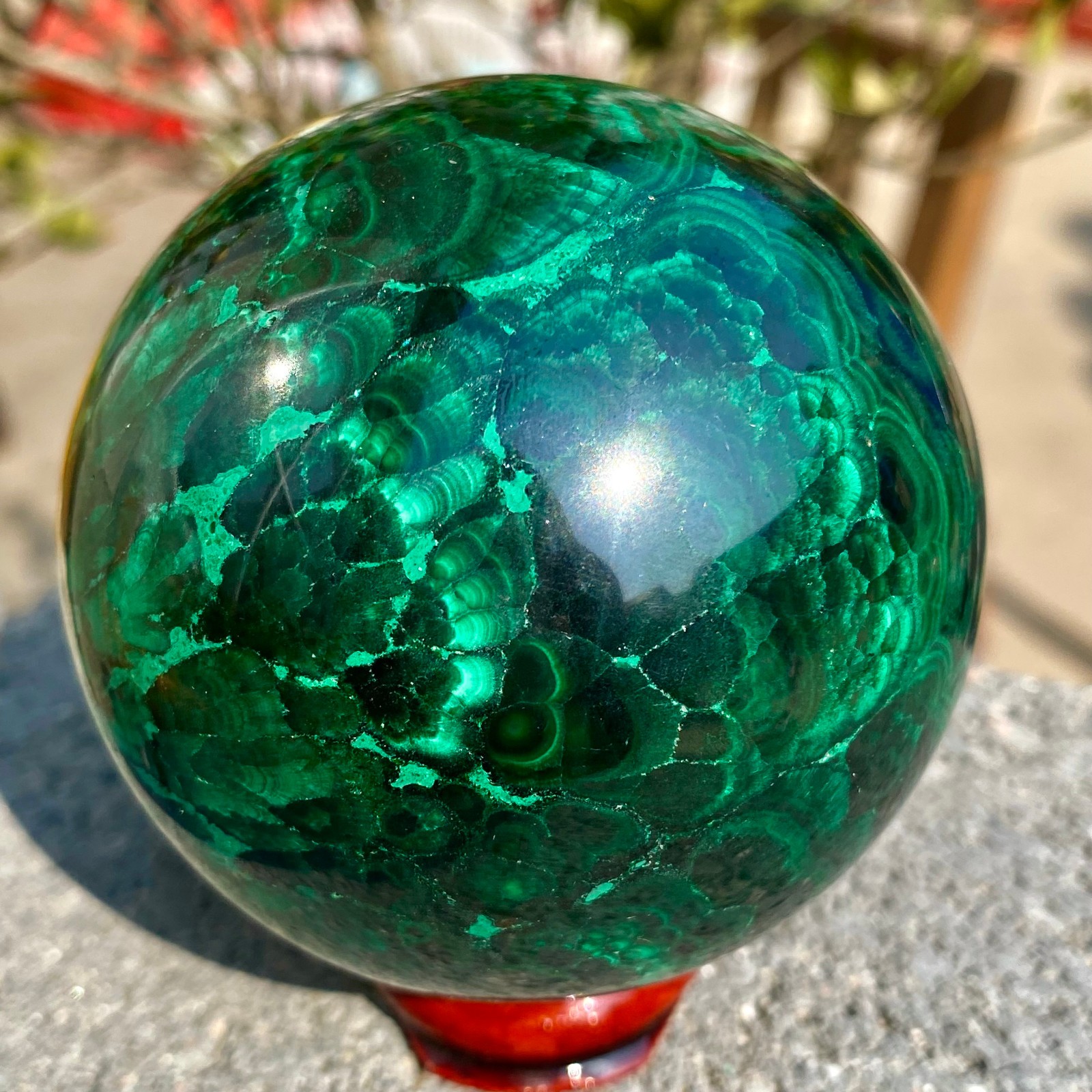 1.21LB Rare Natural Malachite quartz hand Carved sphere Crystal Healing Gem ball