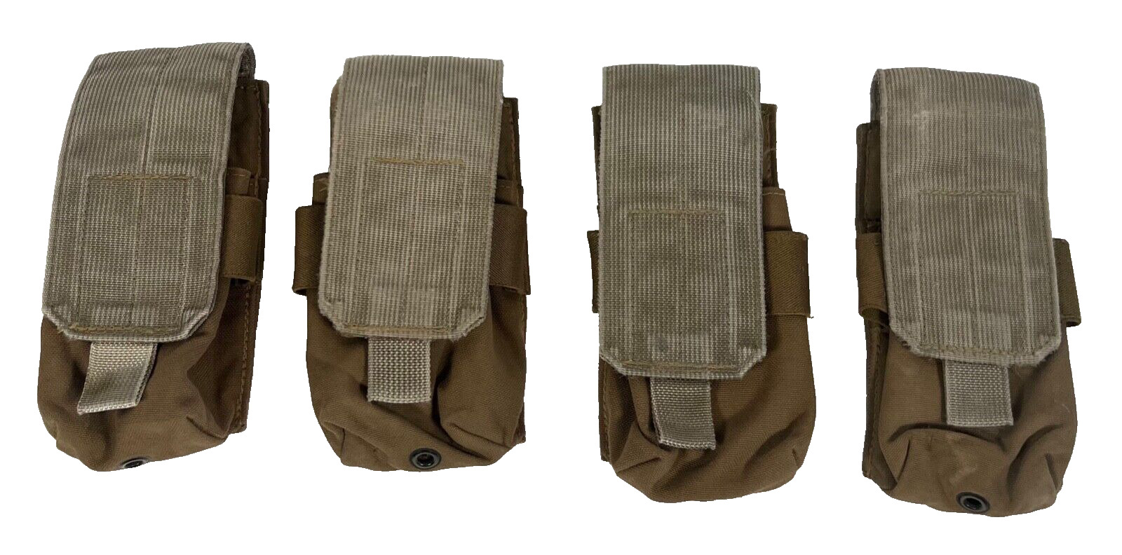 Lot of 4 ea. USMC Marine Corps Fire Force Single Double Mag Pouch Coyote Brown