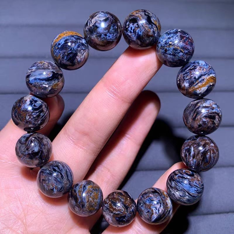 Genuine Natural Pietersite Gems Stretch Round Beads Bracelet Genuine Natural Pietersite Gems Stretch Round Beads Bracelet
