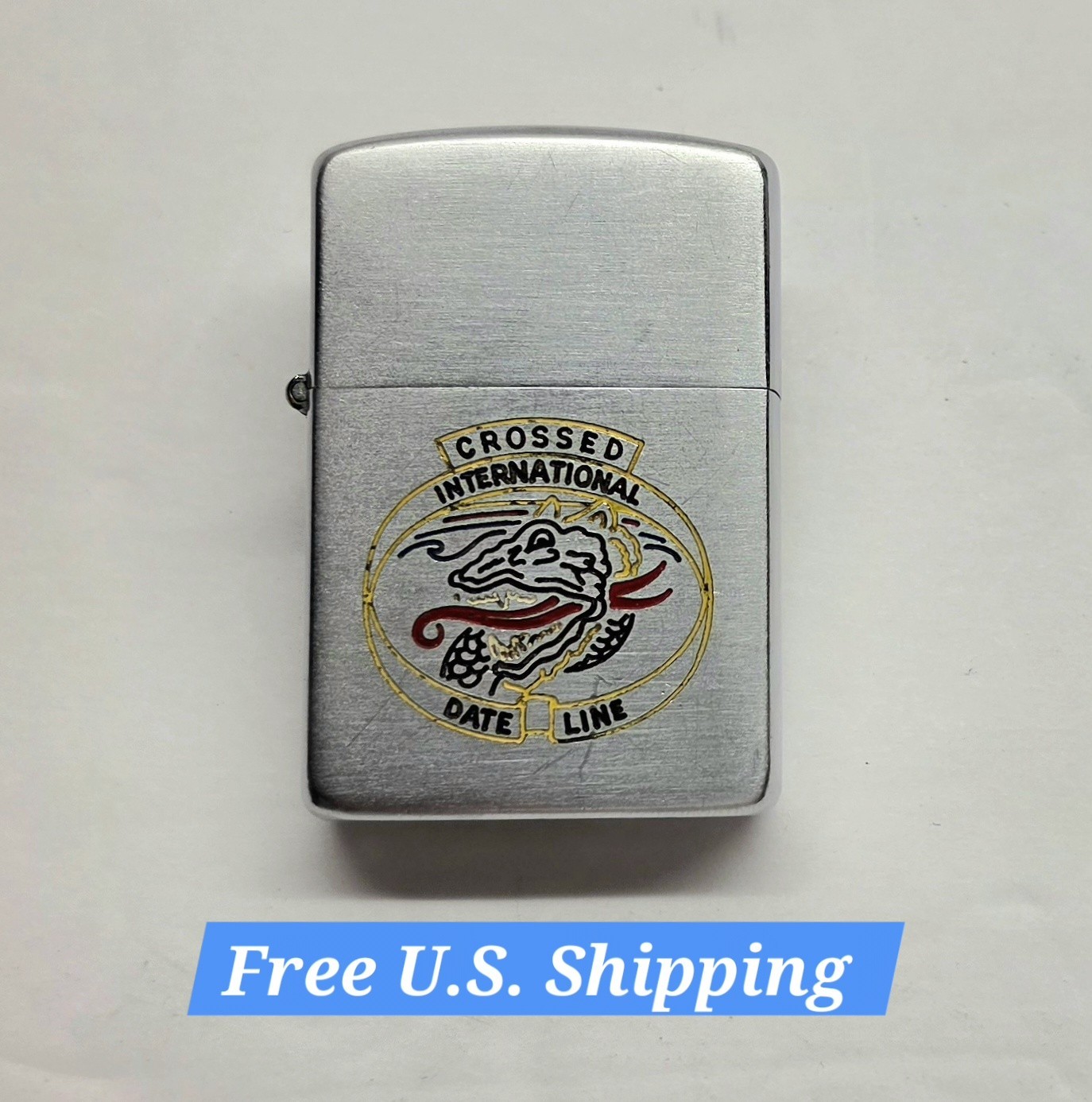 Vintage 1950s Golden Dragon Zippo Lighter Full Stamp Military Crossed Date Line Vintage 1950s Golden Dragon Zippo Lighter Full Stamp Military Crossed Date Line