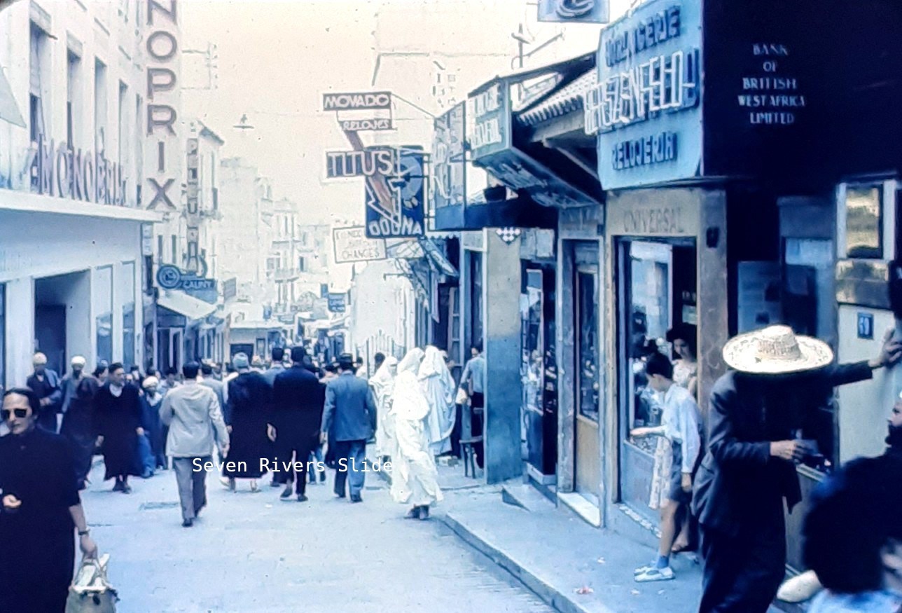 French Morocco Street Scene Signs 35mm Slide Photo Transparency 6975d French Morocco Street Scene Signs 35mm Slide Photo Transparency 6975d
