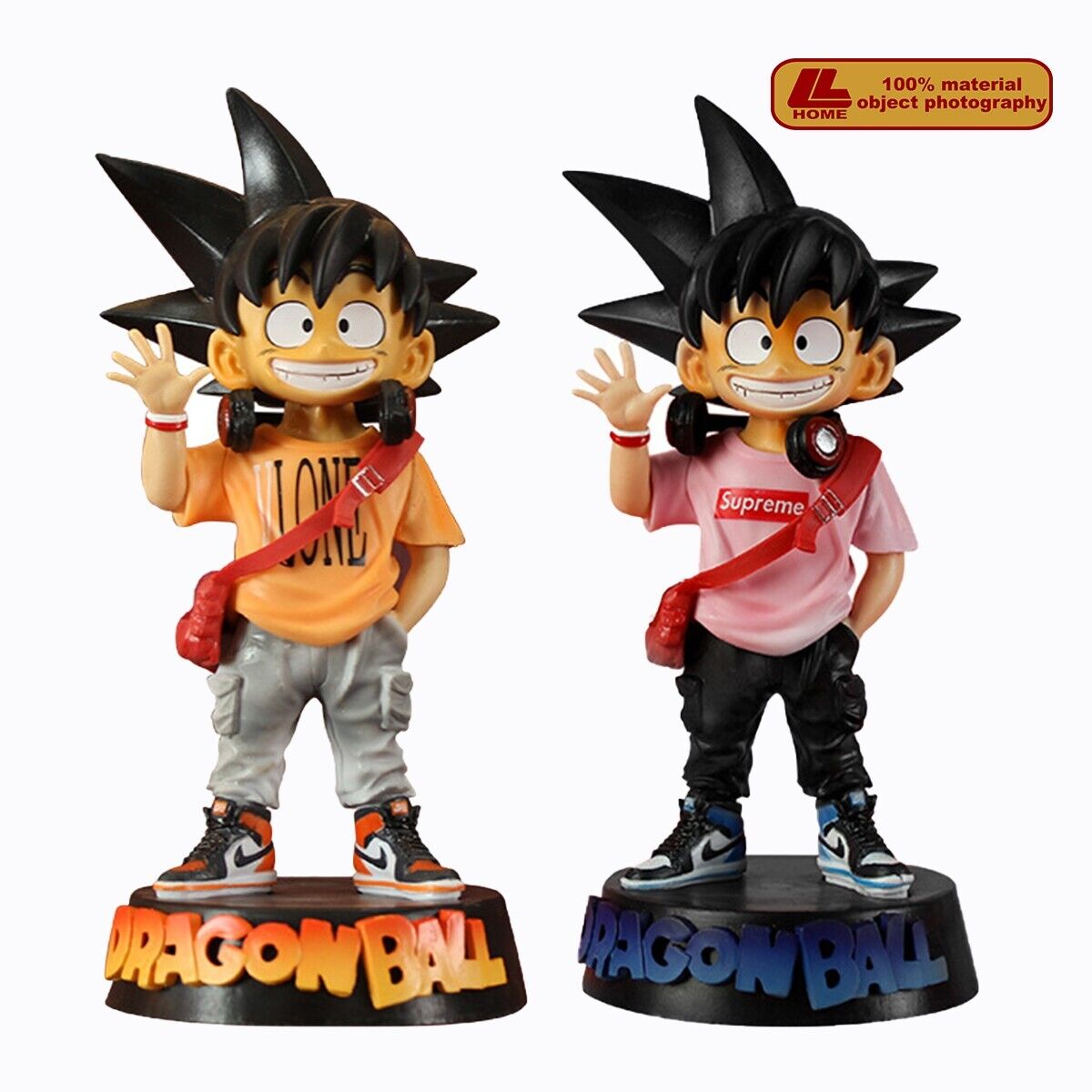 Anime Dragon Ball Z Son Goku wear Hip hop top Smile 2pcs Figure Toy Gift