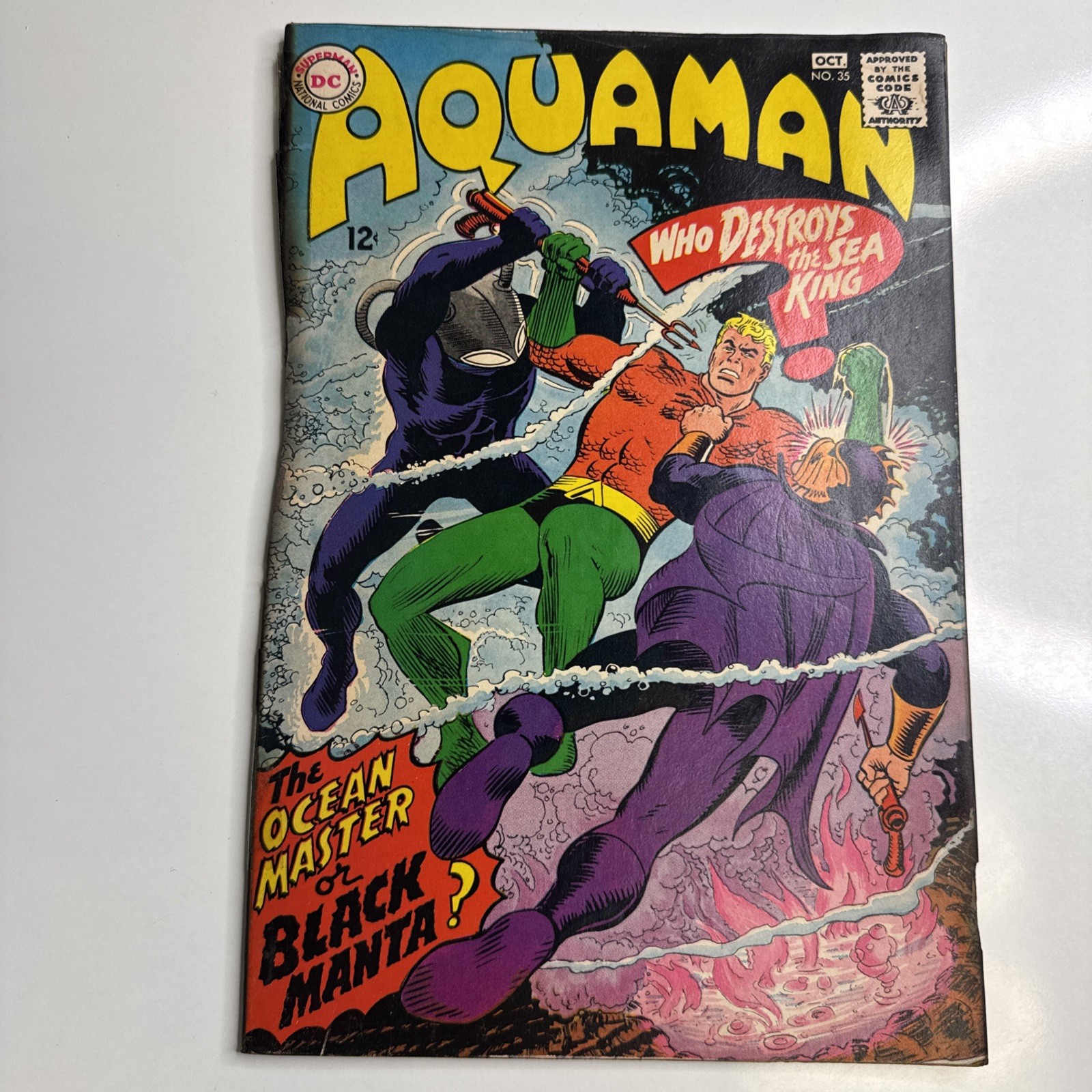 Aquaman #35 | Poor Fire Damaged & Tape | 1st App of Black Manta | DC Comics 1967 Aquaman #35 | Poor Fire Damaged & Tape | 1st App of Black Manta | DC Comics 1967