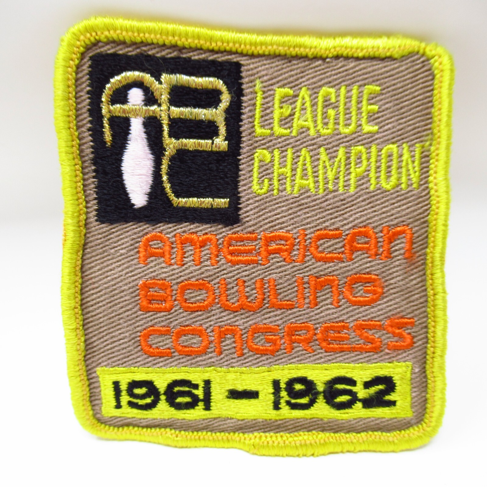 ABC Bowling Patch 1961 1962 League Champion American Bowling Congress ABC Bowling Patch 1961 1962 League Champion American Bowling Congress