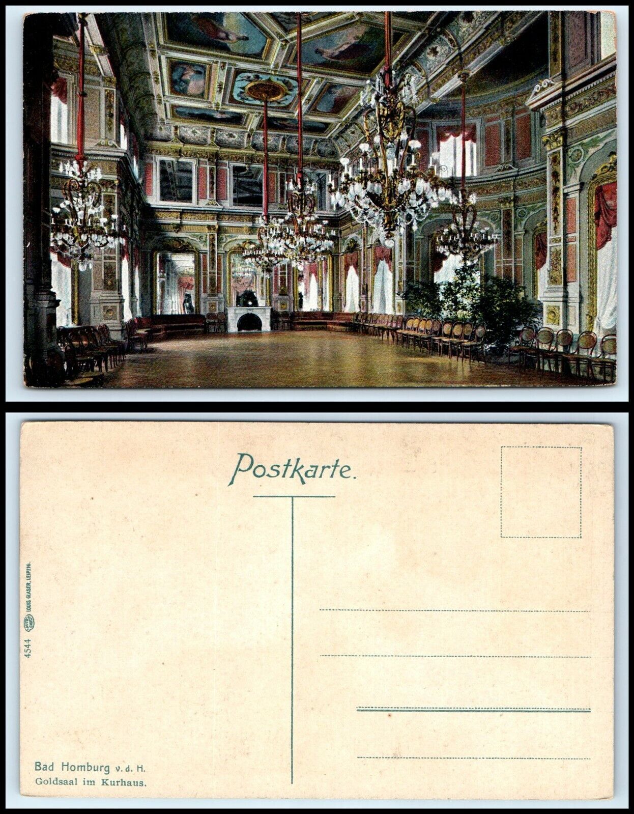 GERMANY Postcard - Bad Homburg, Goldsaal im Kurhaus B43