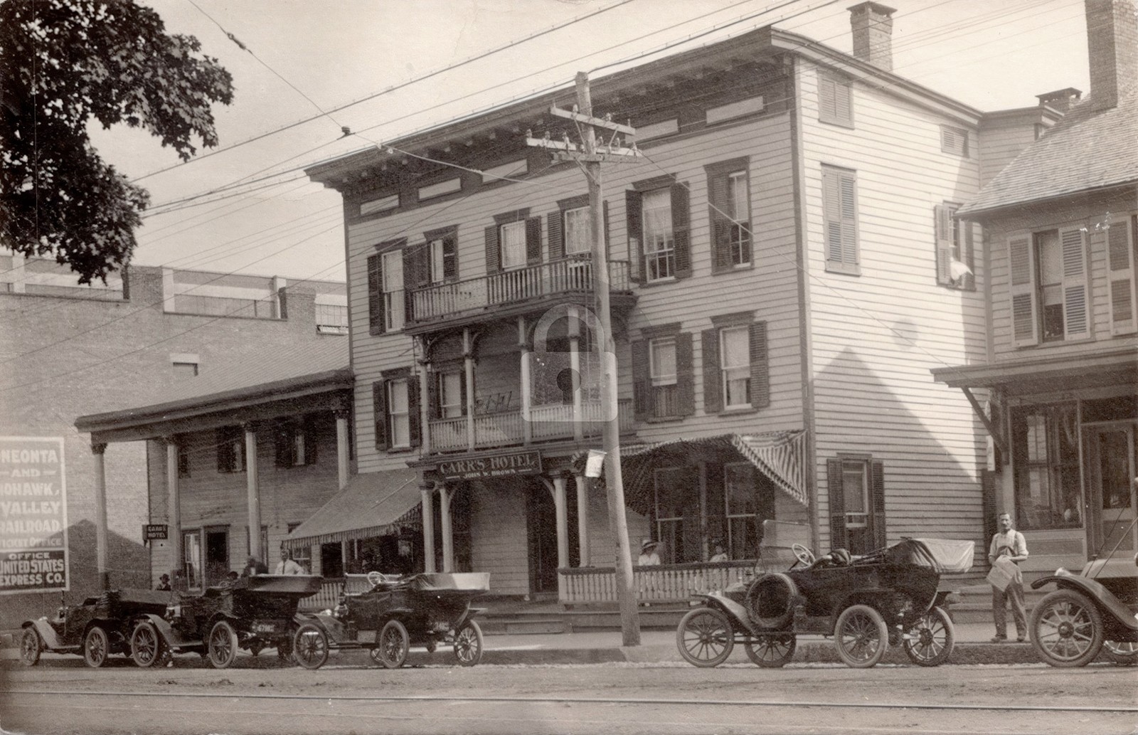 Carr’s Hotel 1917 Cooperstown NY Main Street John Brown RPPC Photo Postcard COPY Carr’s Hotel 1917 Cooperstown NY Main Street John Brown RPPC Photo Postcard COPY