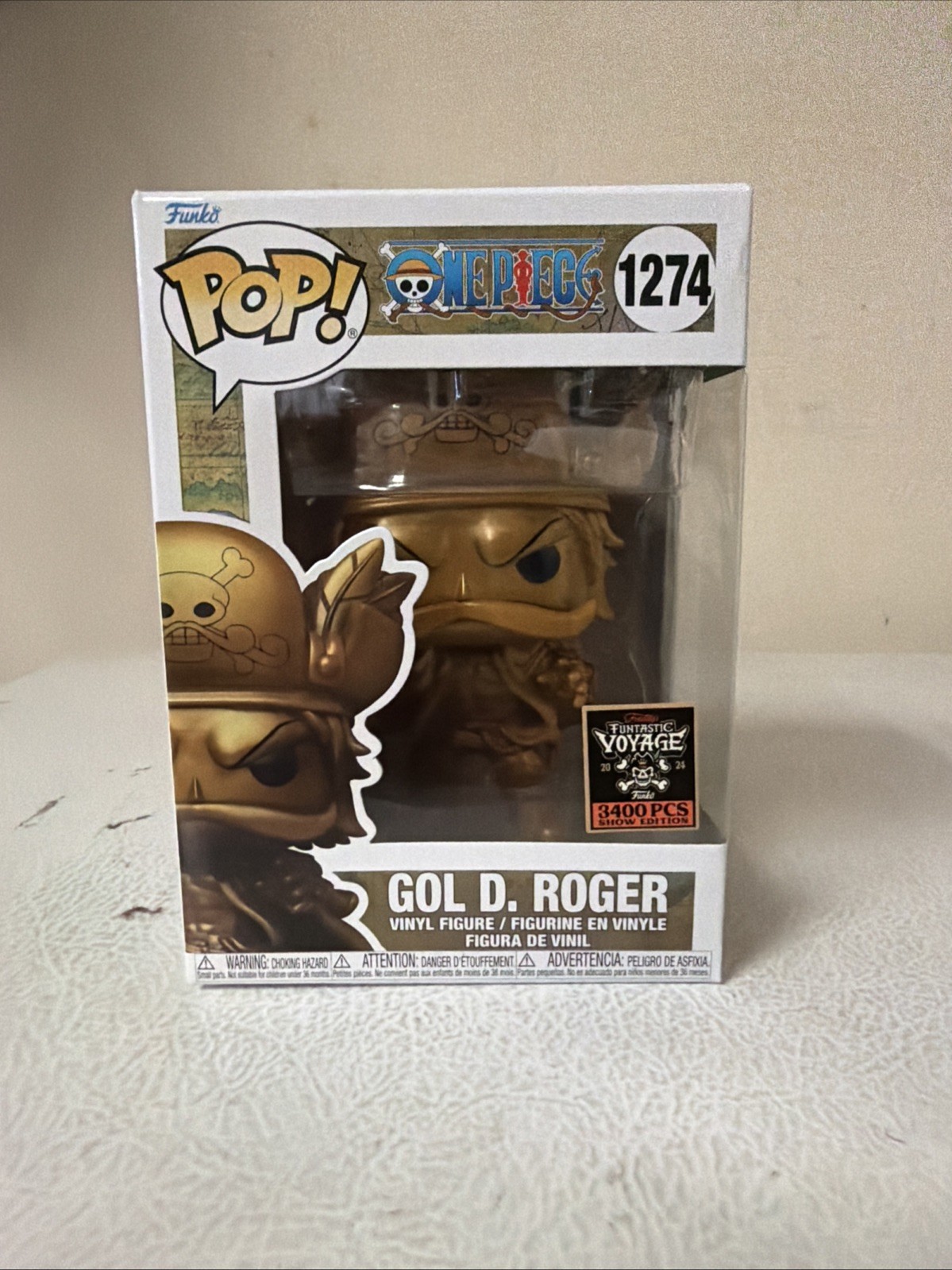 Funko Fundays Exclusive One Piece #1274 Gold Gol D. Roger Pop LE 3400 Funko Fundays Exclusive One Piece #1274 Gold Gol D. Roger Pop LE 3400