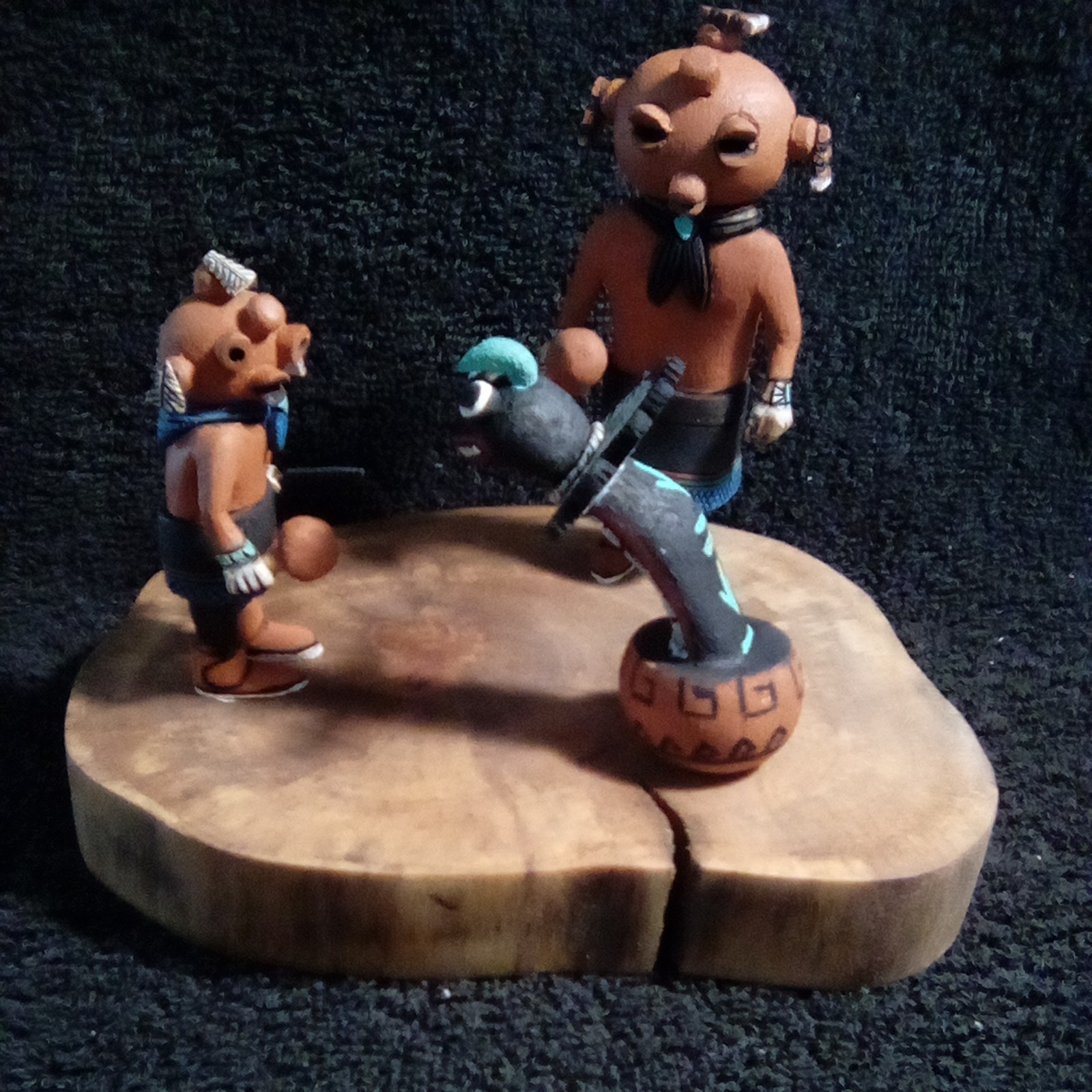 Hopi Kachina- Koyemsis with  Water Serpent  (buy direct from Carver)