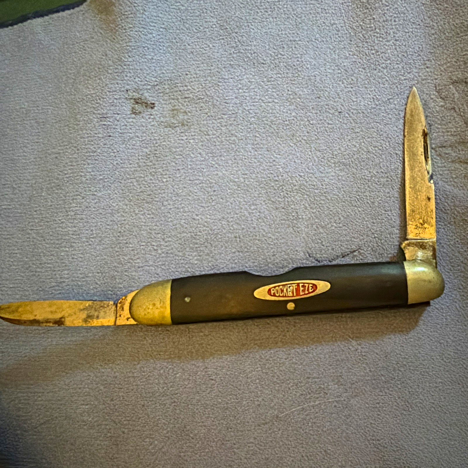 Antique 1900-1916 Robeson Cutlery PocketEze 122416 Ebony Wood Pocket Knife