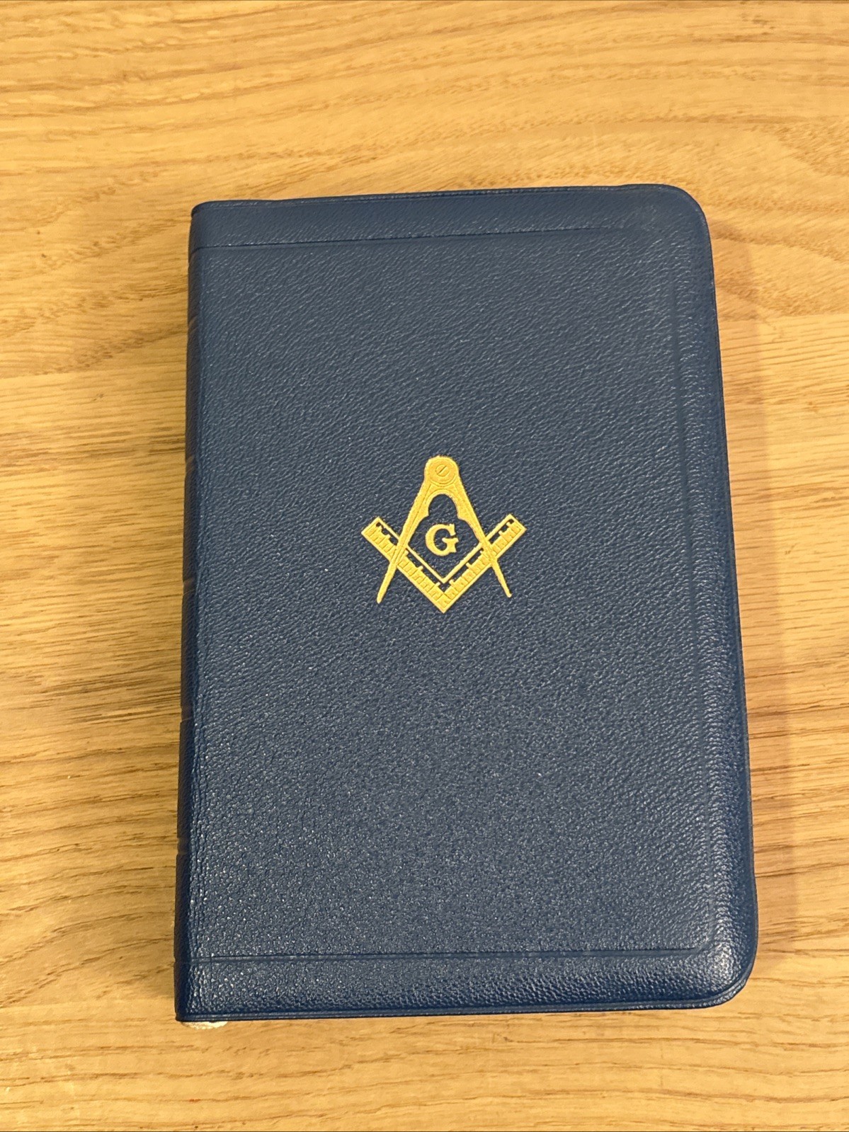 Holy Bible, Masonic Edition, French Morocco, Genuine Leather Blue Freemasonry